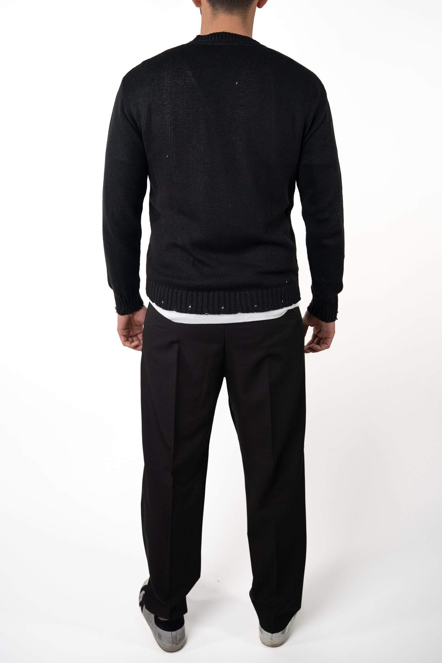 Maglia Costa Inglese con Rotture Nero