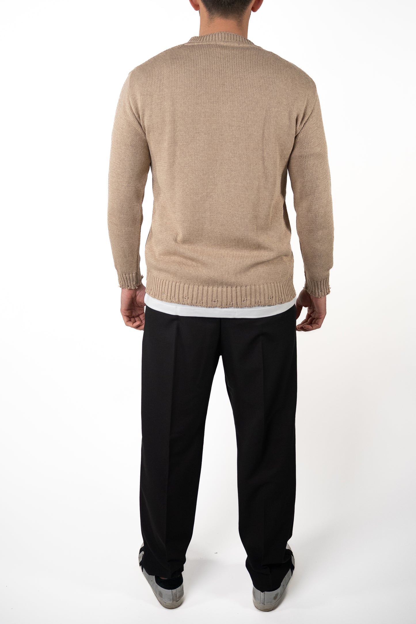 Maglia Costa Inglese con Rotture Cammello