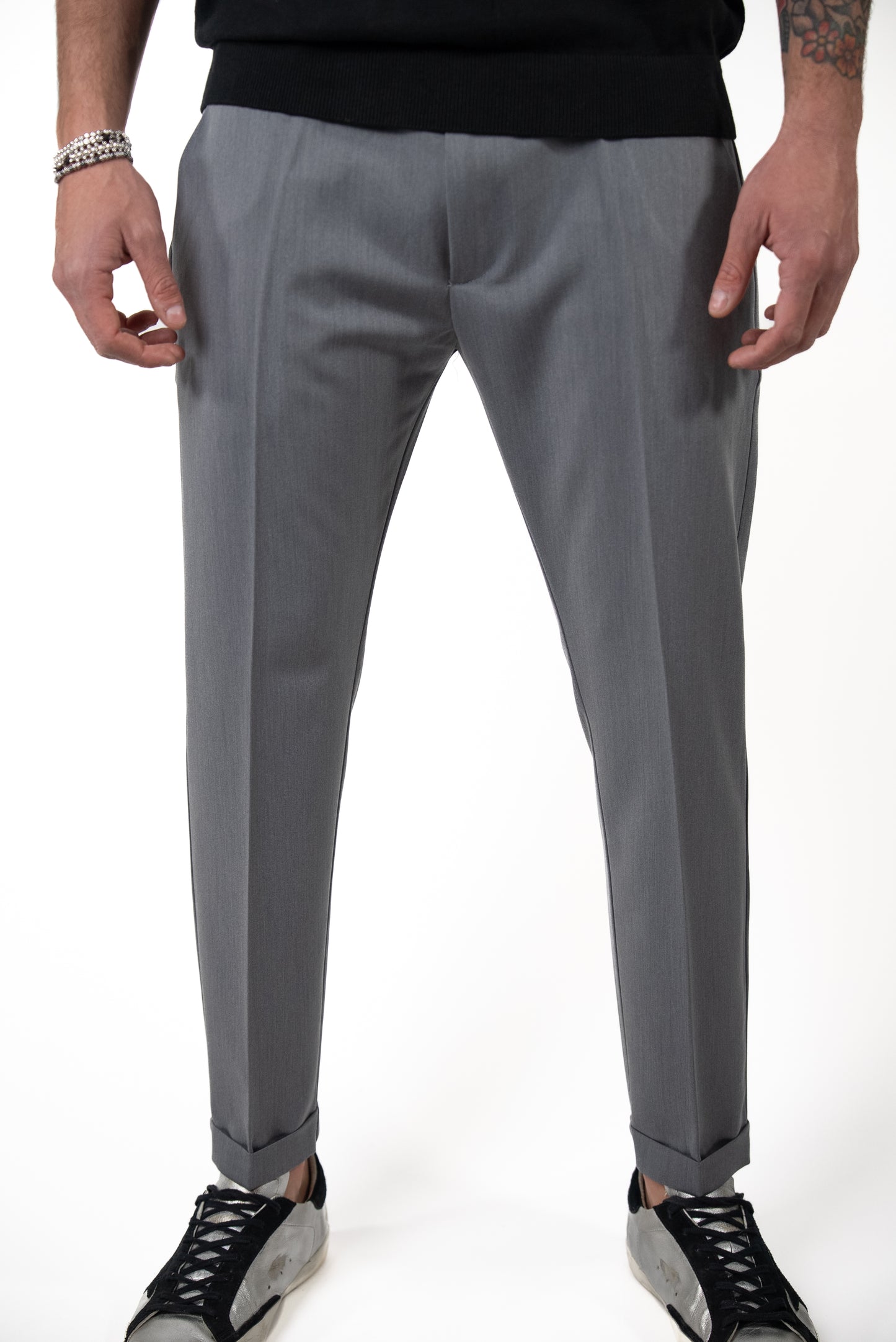Pantalone Fresco Tela Grigio