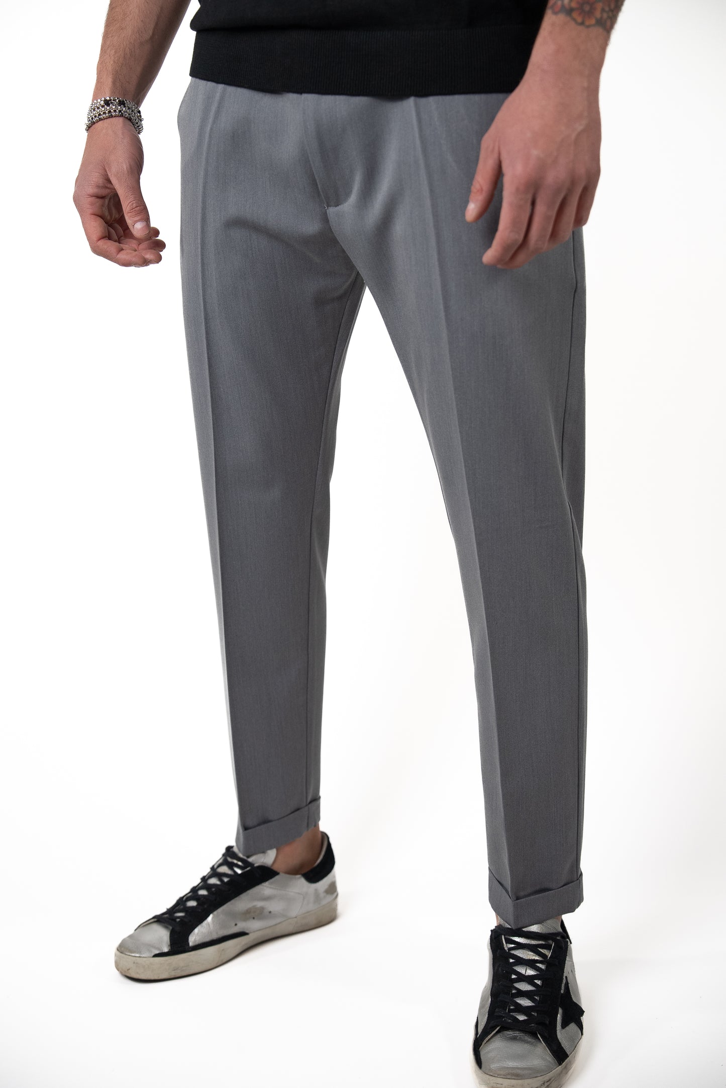 Pantalone Fresco Tela Grigio