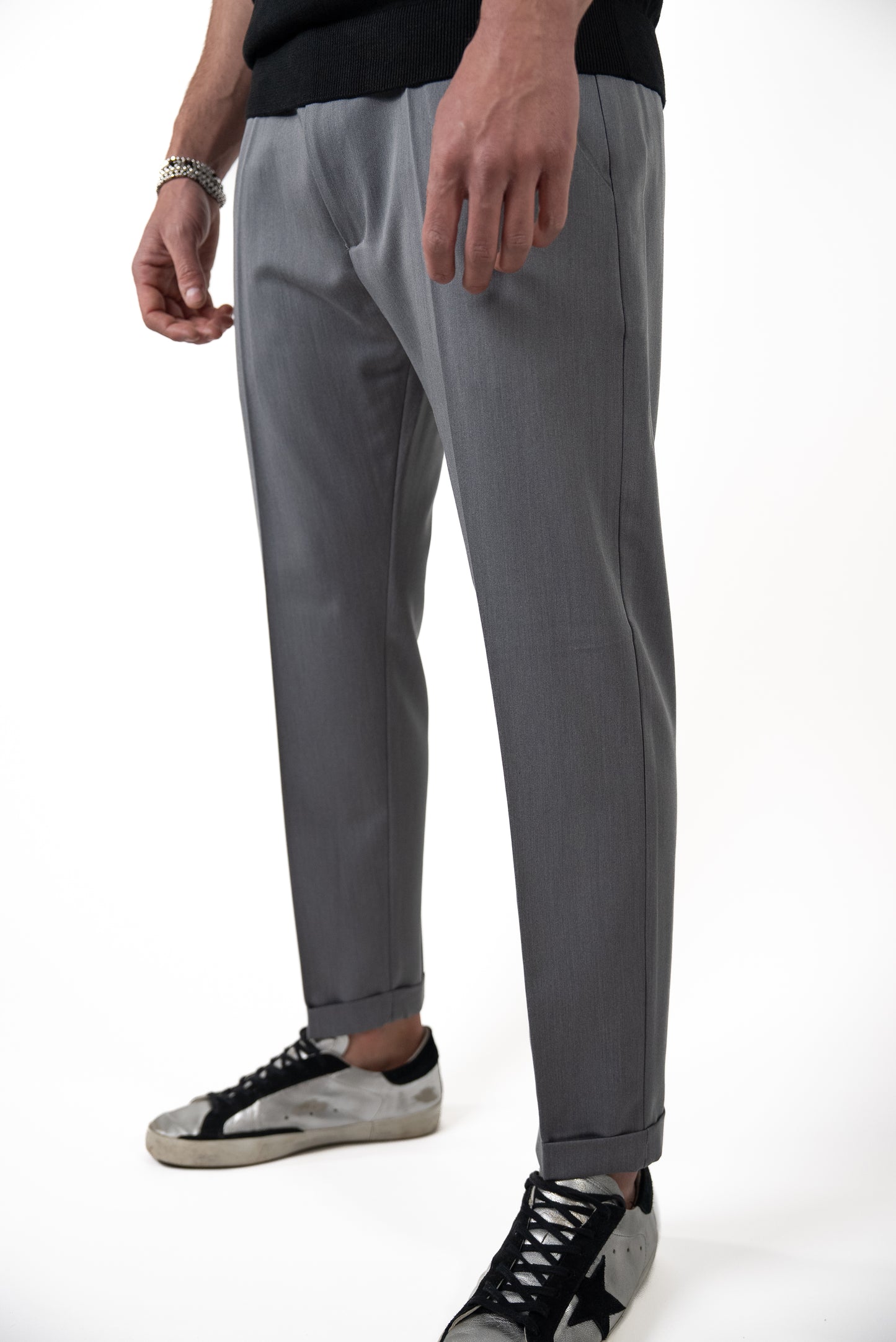 Pantalone Fresco Tela Grigio