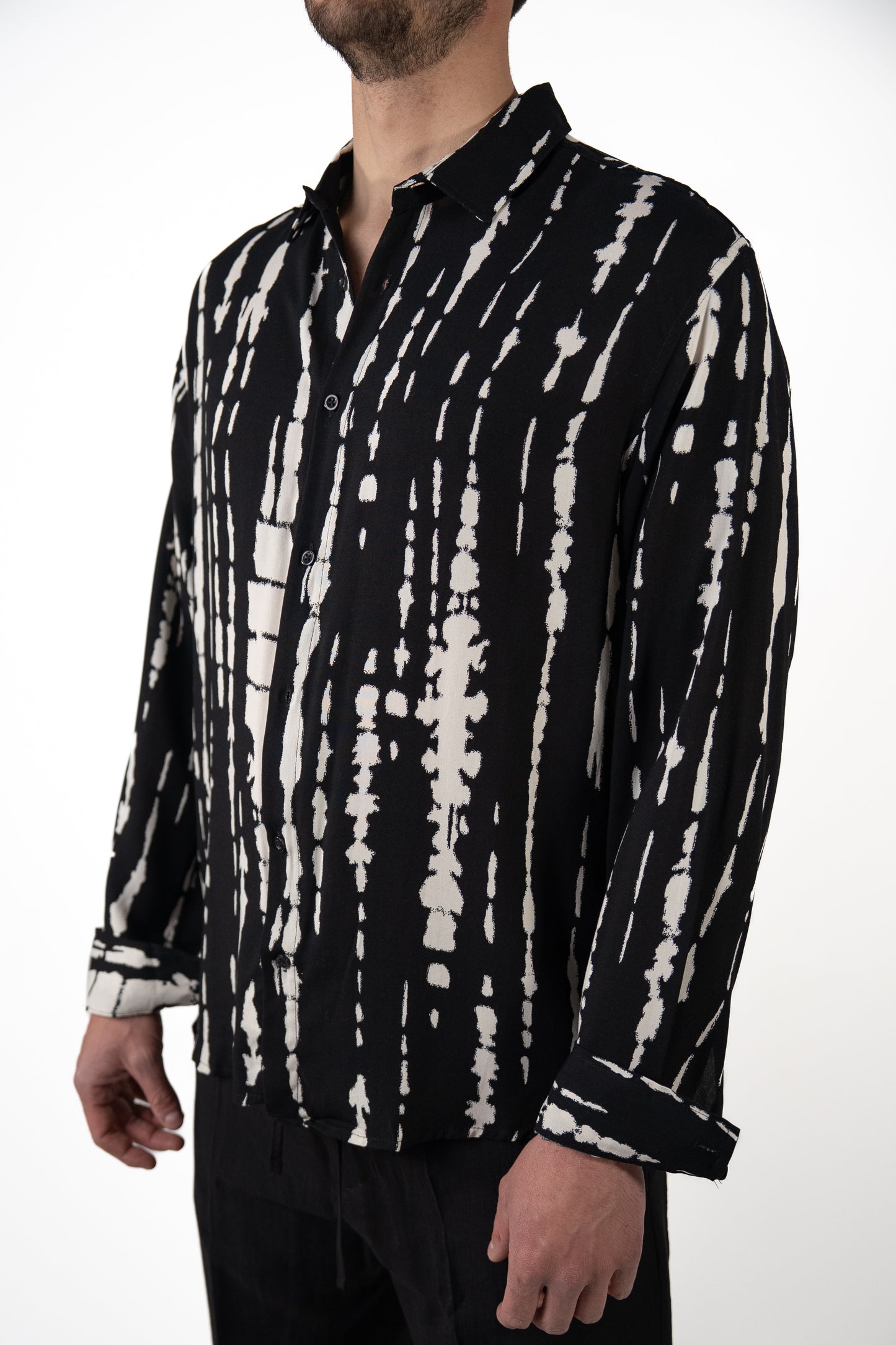 Camicia fantasia Riga bianca irregolare
