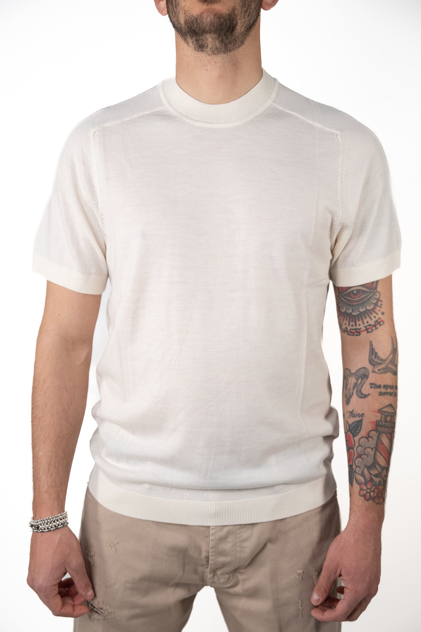 T-shirt Knit Merino Bianca