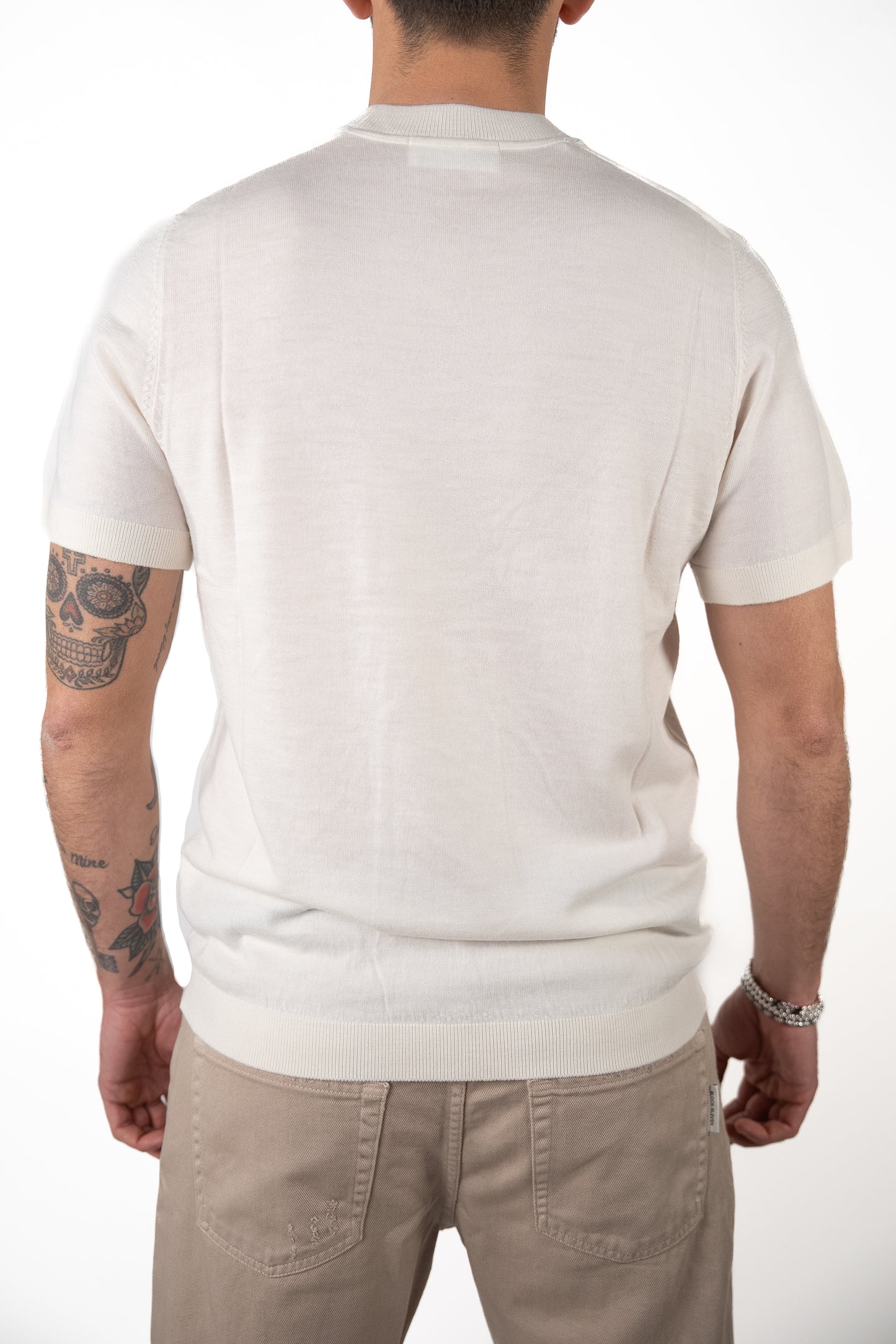 T-shirt Knit Merino Bianca