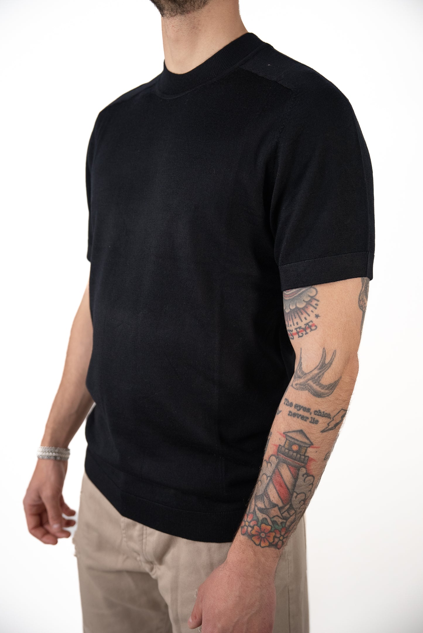 T-shirt Knit Merino Nero