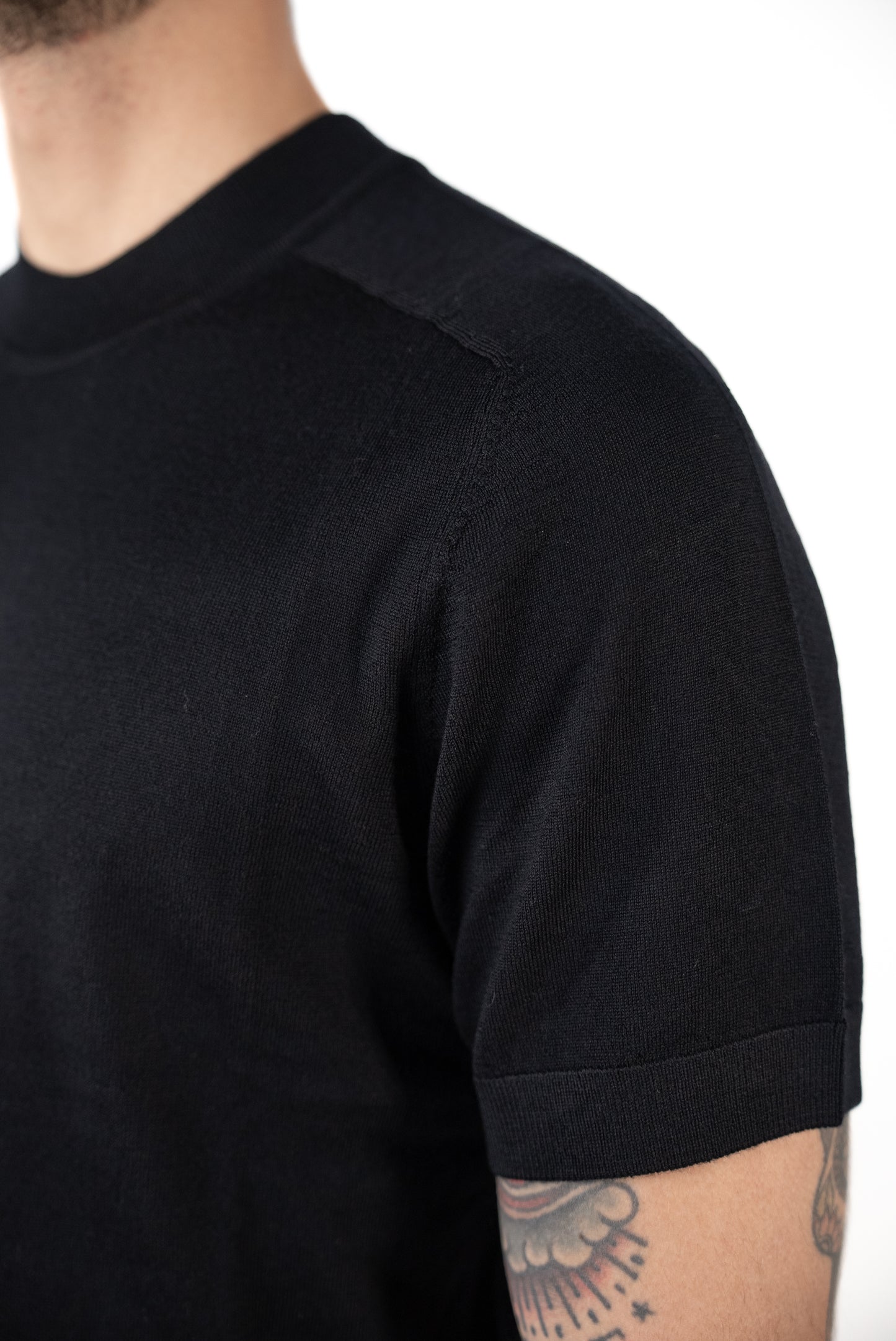 T-shirt Knit Merino Nero