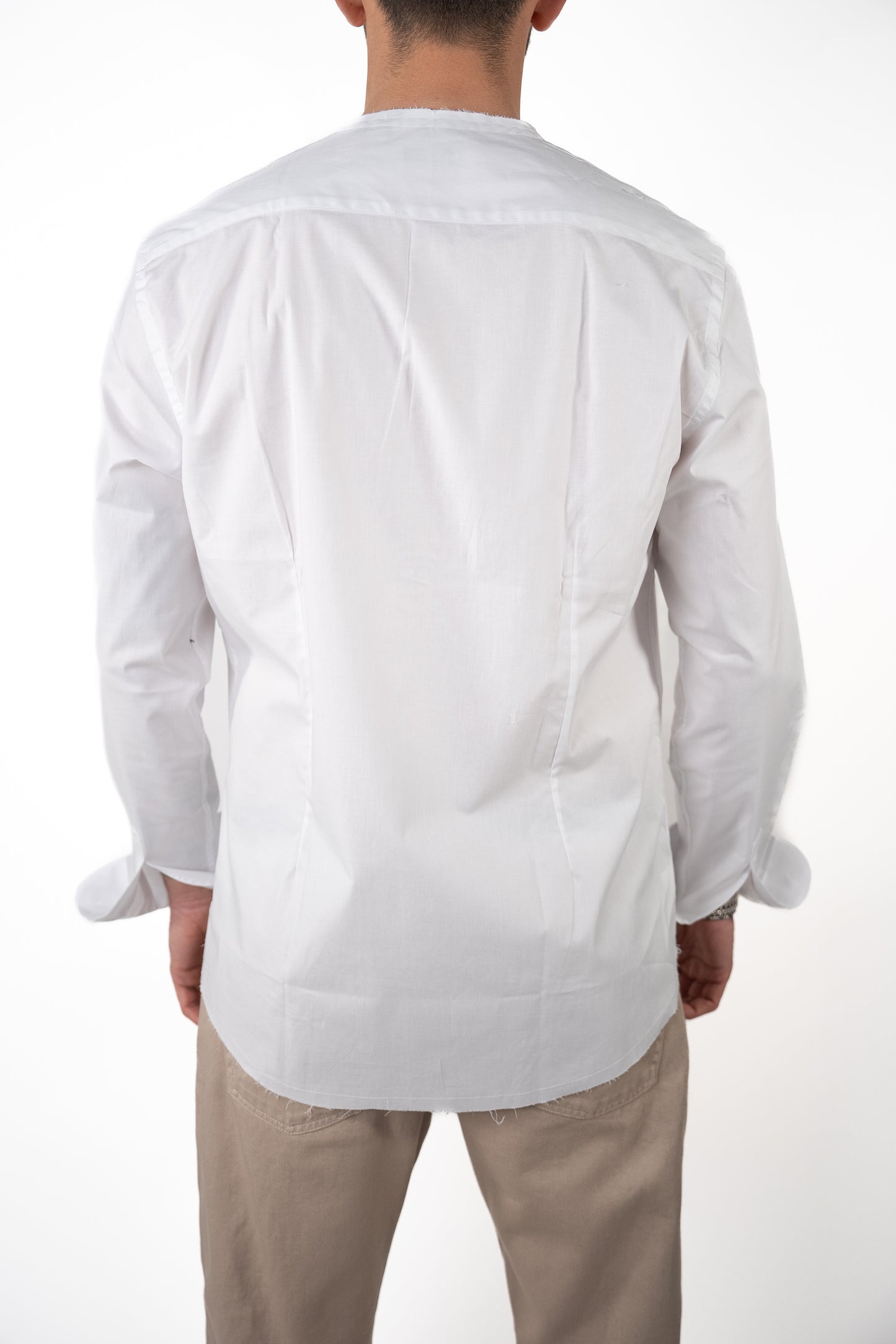 Camicia Corea Sfrangiata Bianca