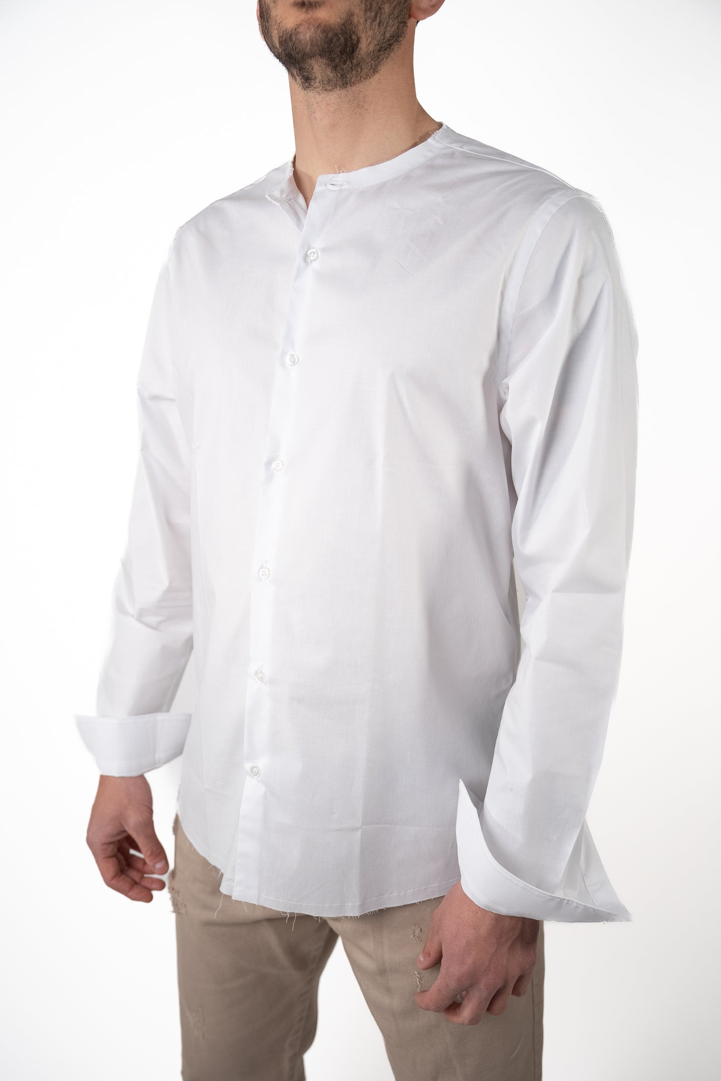 Camicia Corea Sfrangiata Bianca