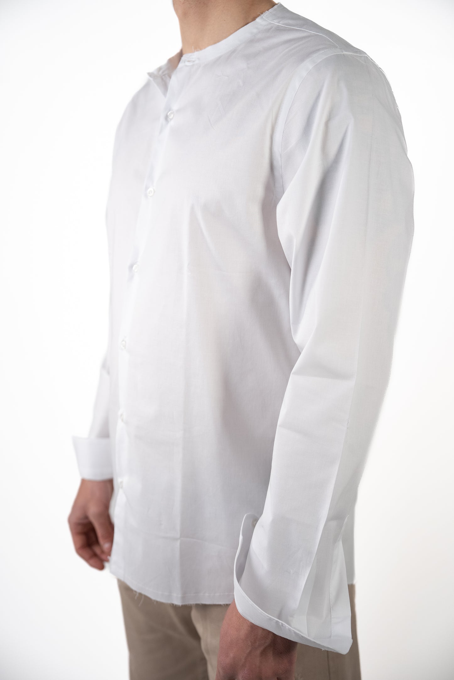 Camicia Corea Sfrangiata Bianca