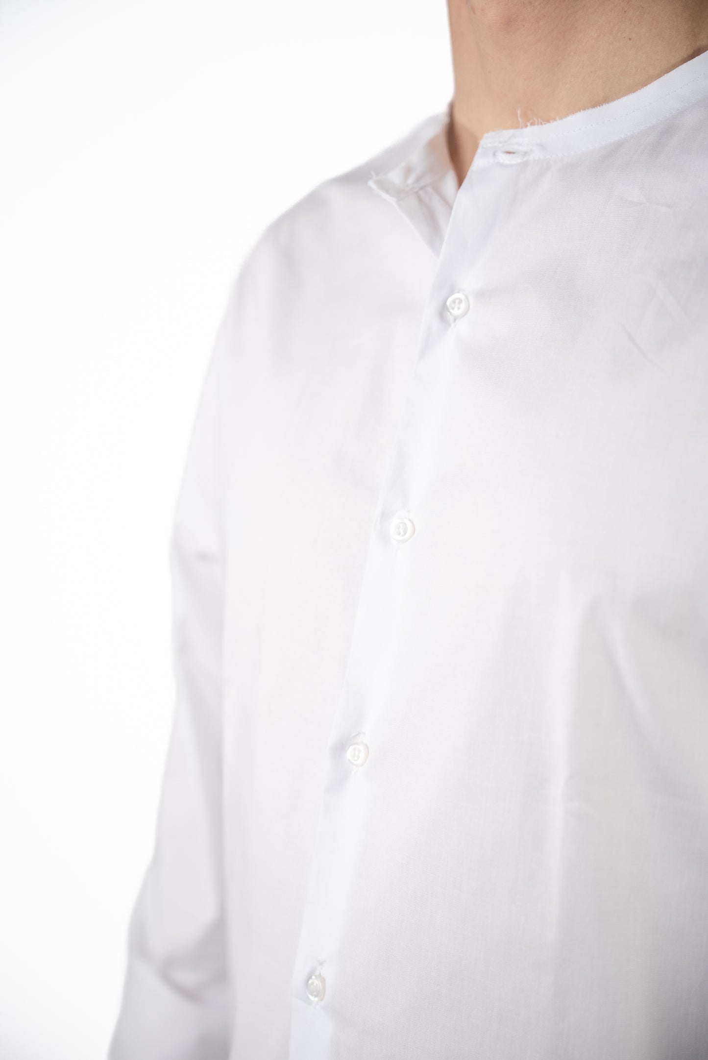 Camicia Corea Sfrangiata Bianca