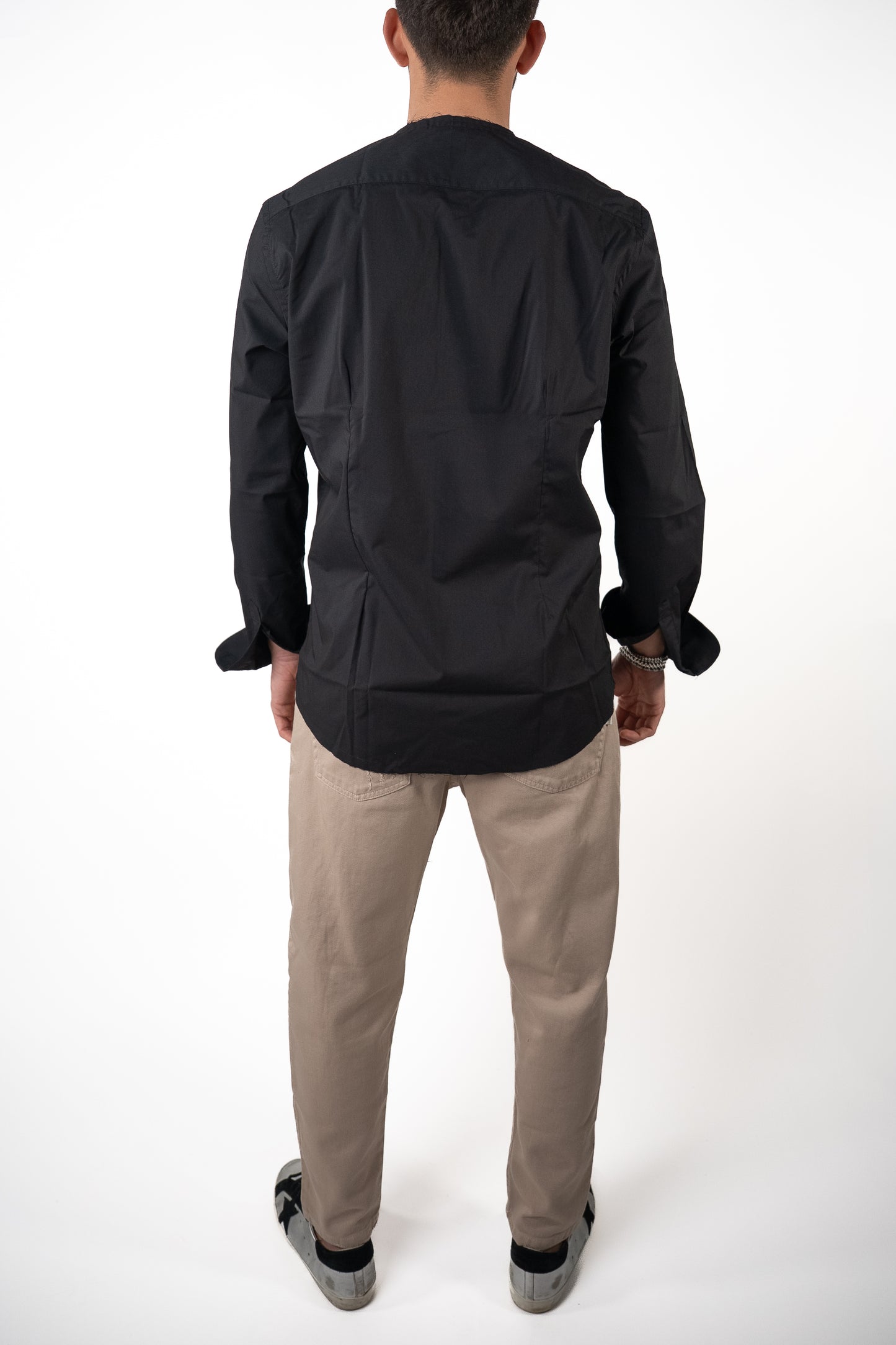 Camicia Corea Sfrangiata Nera