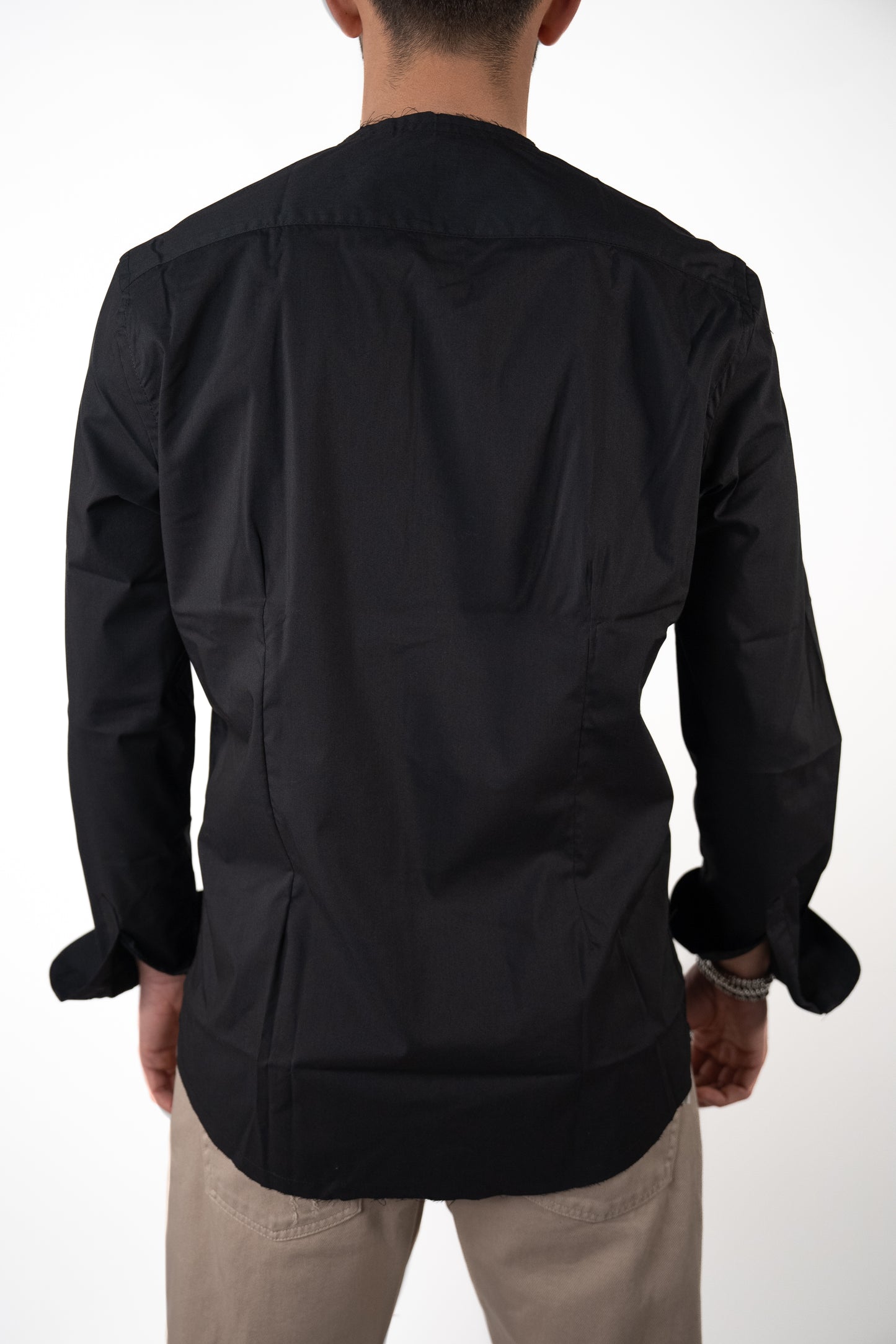Camicia Corea Sfrangiata Nera