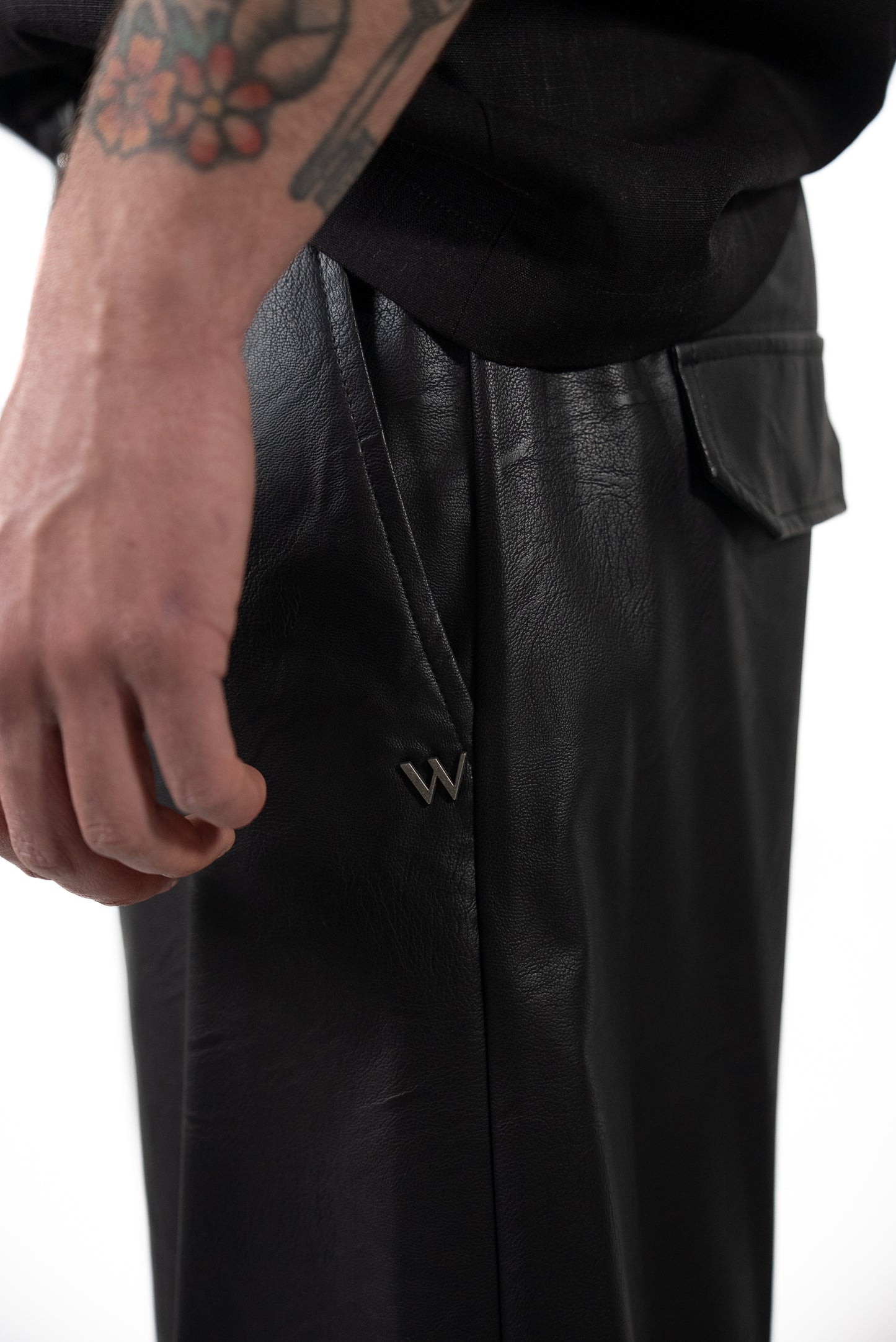 Leather Shirt Nero