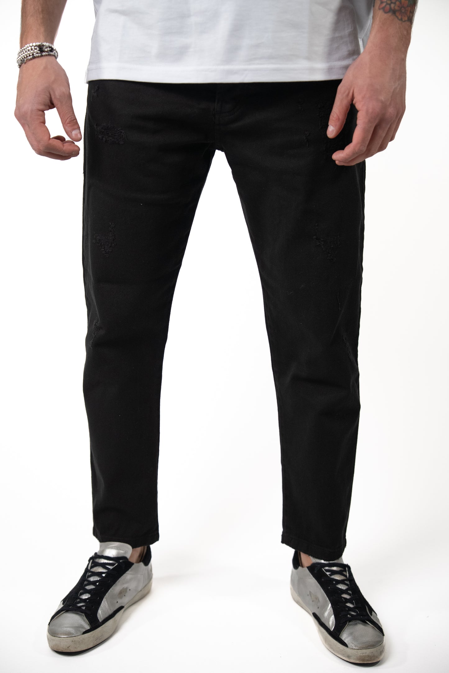 Jeans Nero Micro Rottura