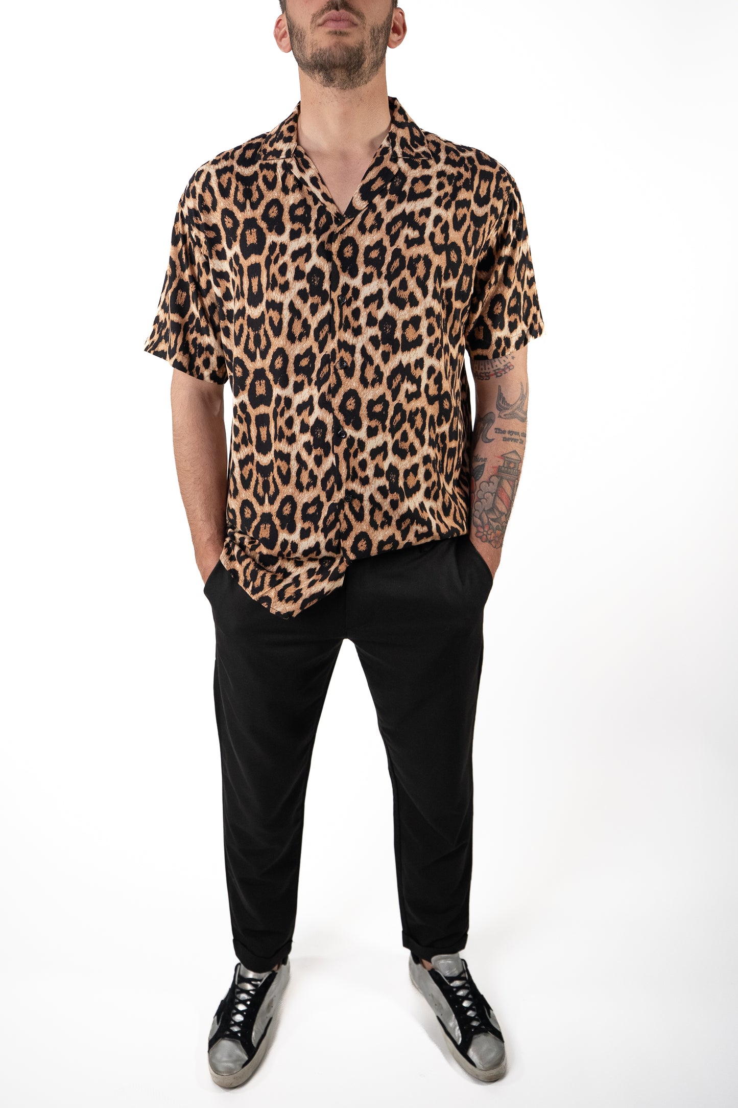 Camicia Fantasia Manica Corta Ghepardo