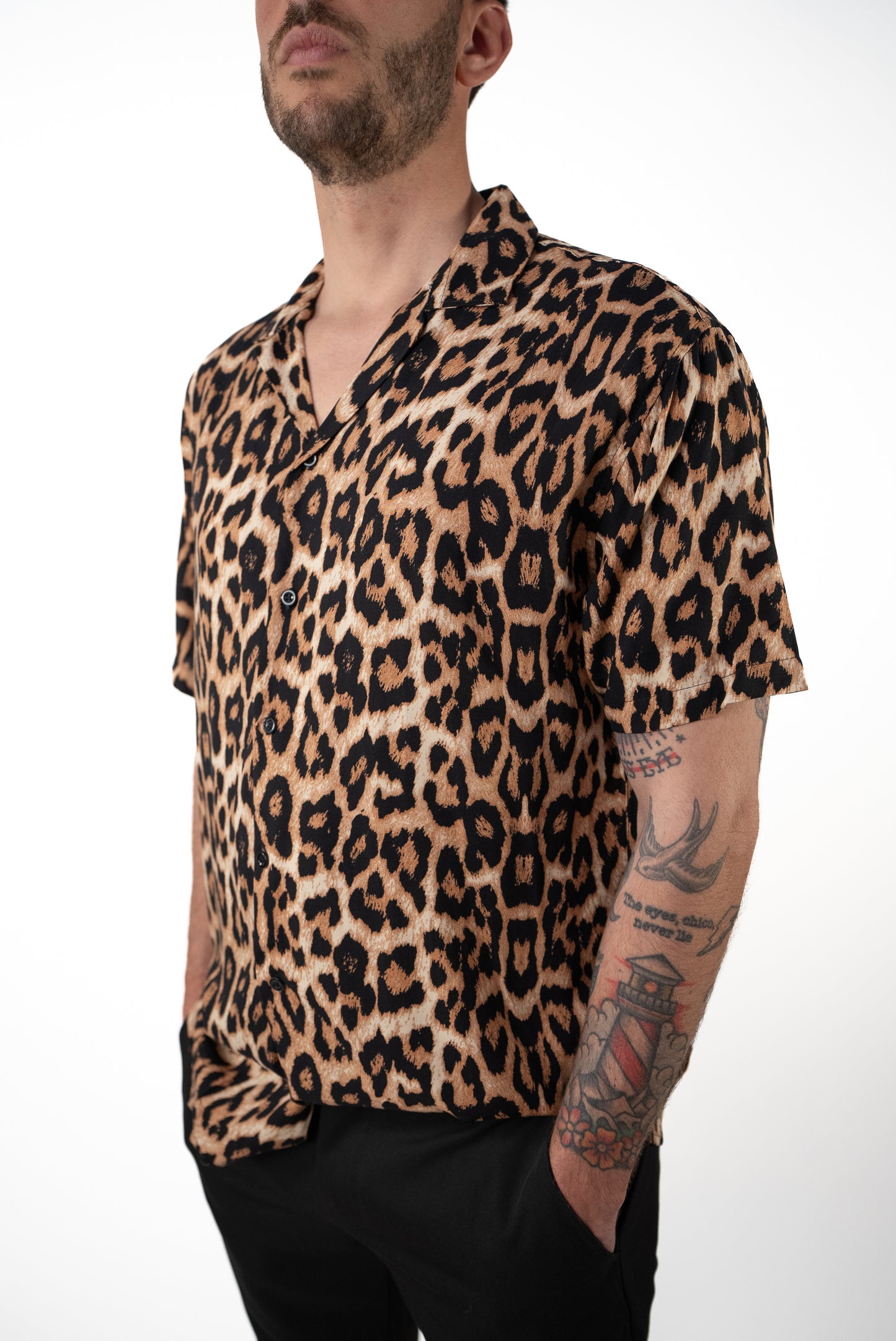 Camicia Fantasia Manica Corta Ghepardo