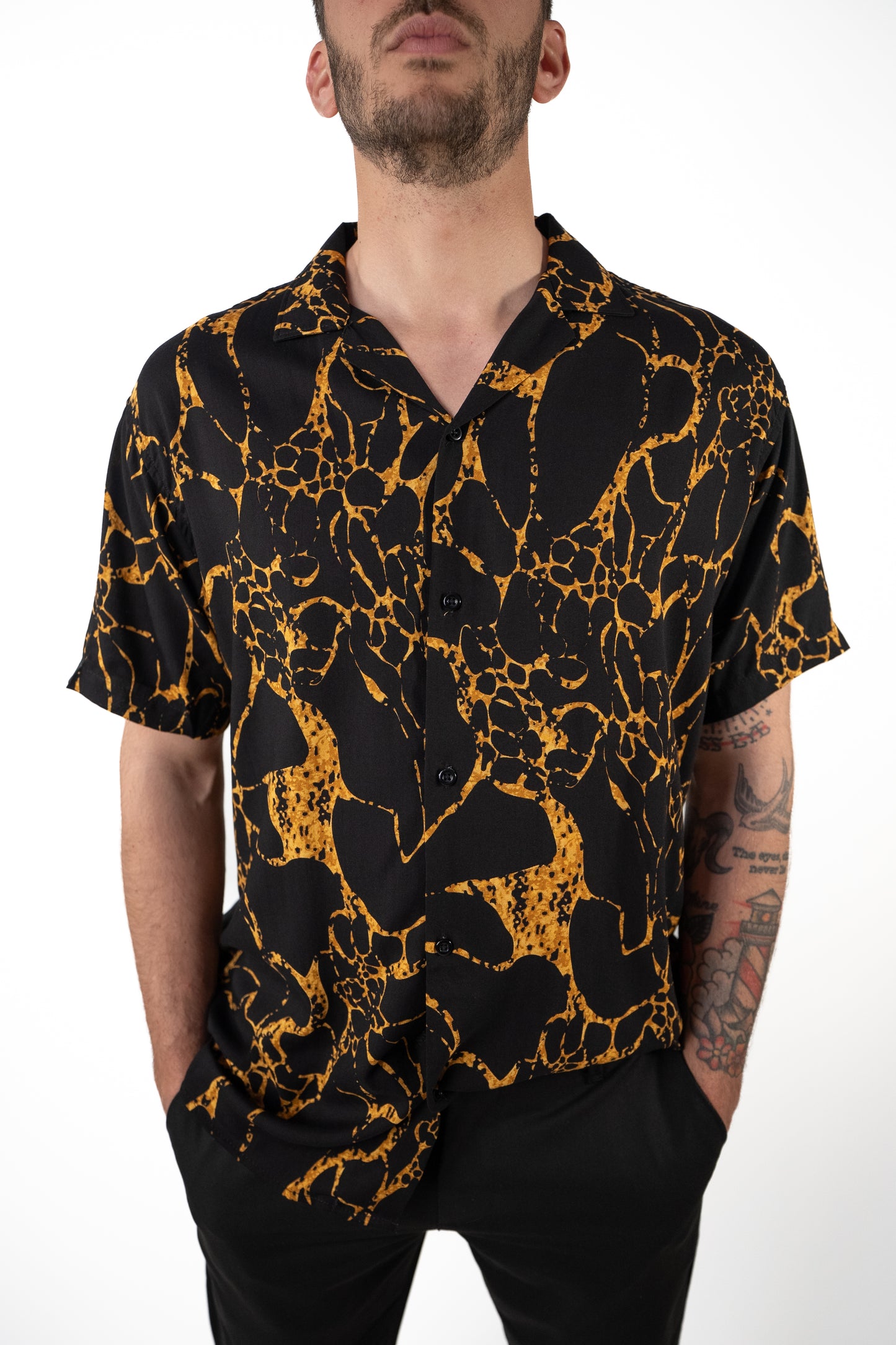 Camicia Fantasia manica corta Marmo