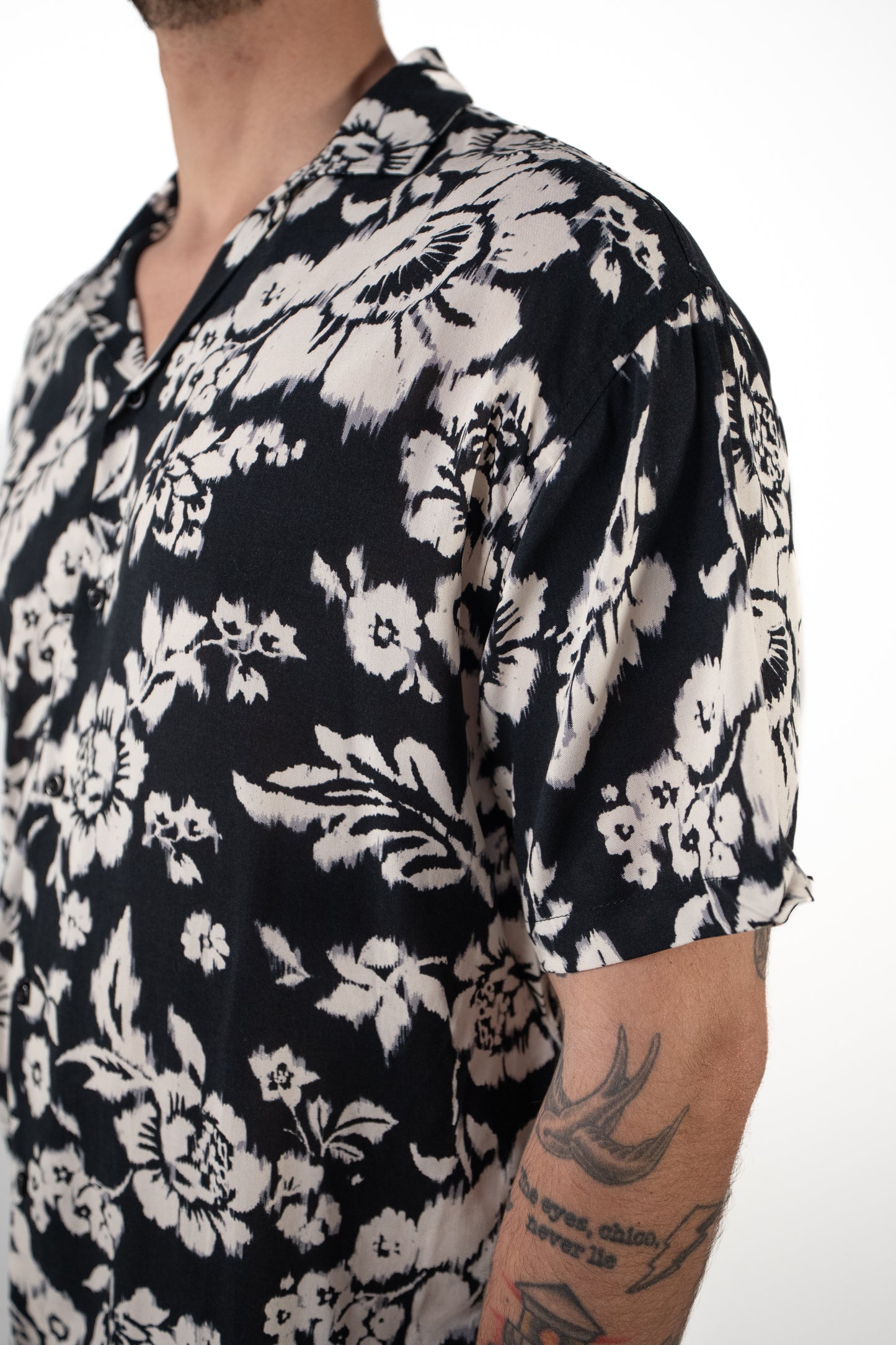 Camicia fantasia manica corta Fiore Sbavato