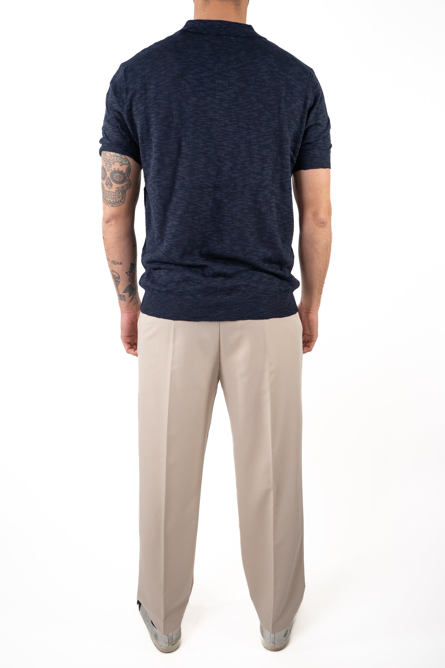 Polo Cotone Fiammato Blu