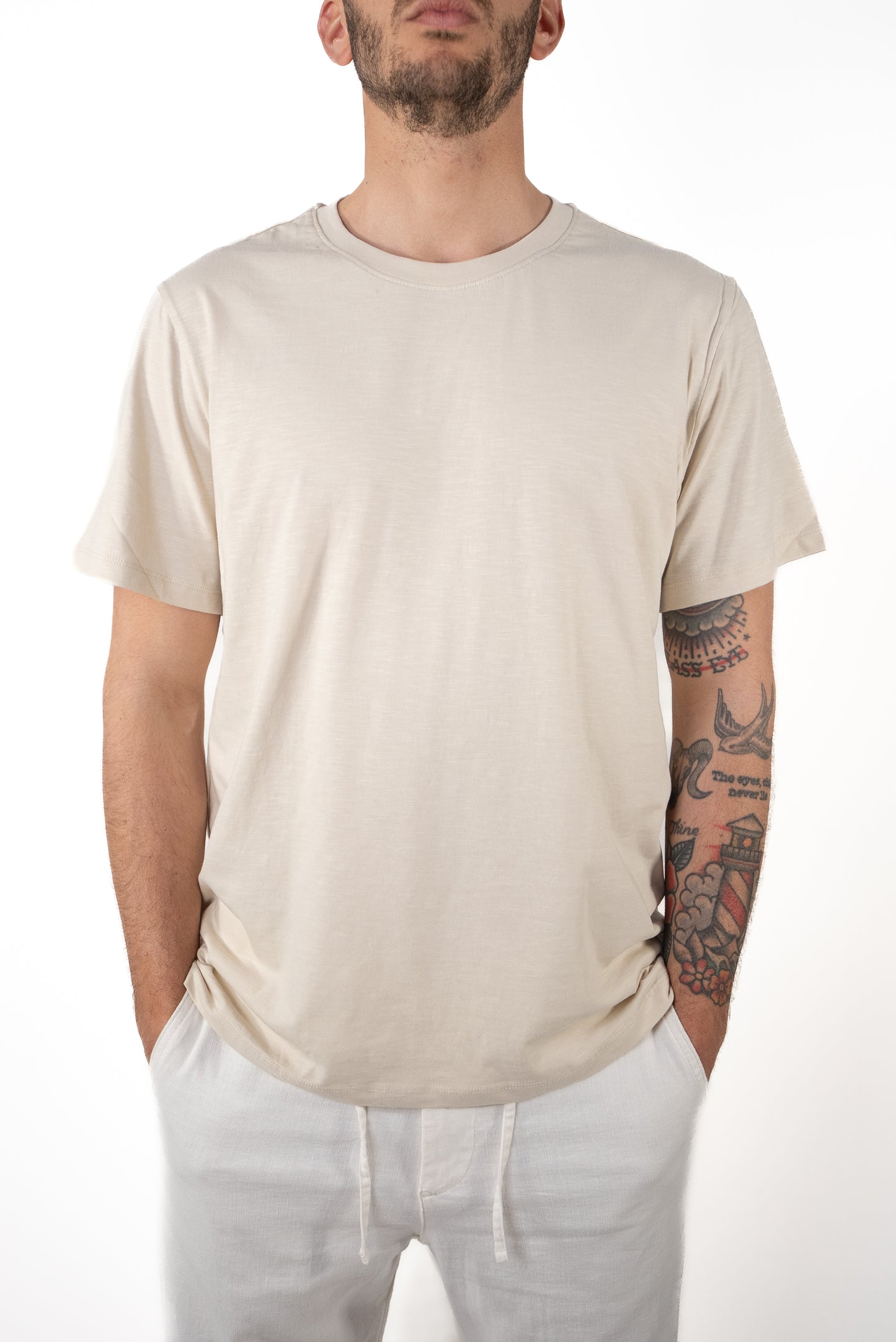 T-shirt Texture Slub Oatmeal