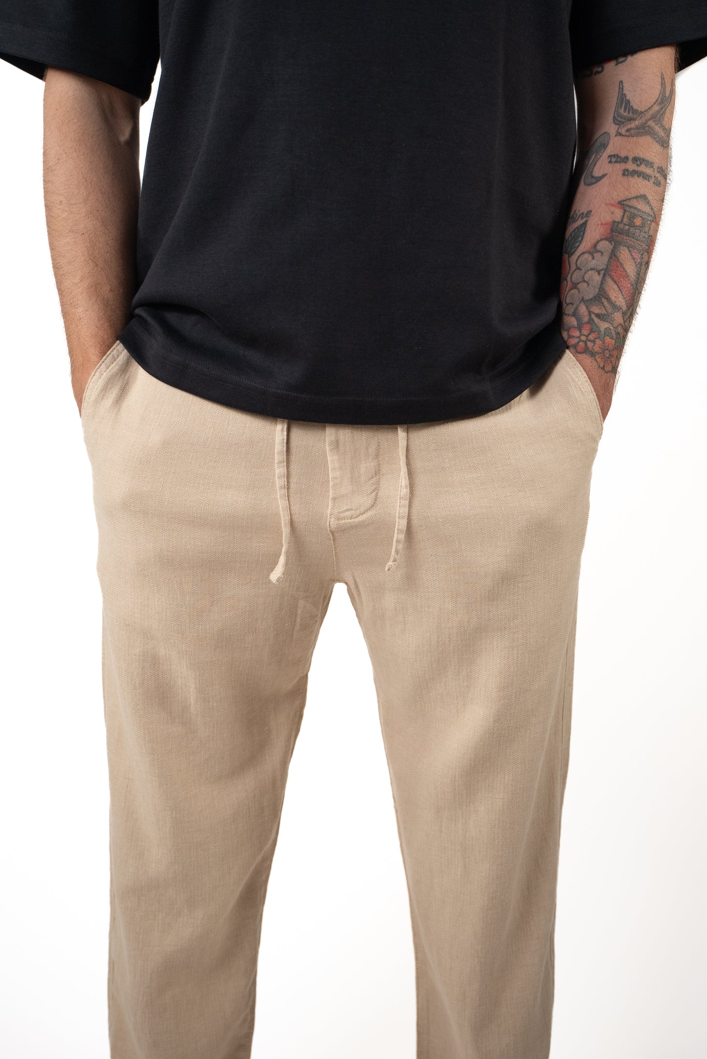 Pantalone in Lino Brody Slimtape Sabbia