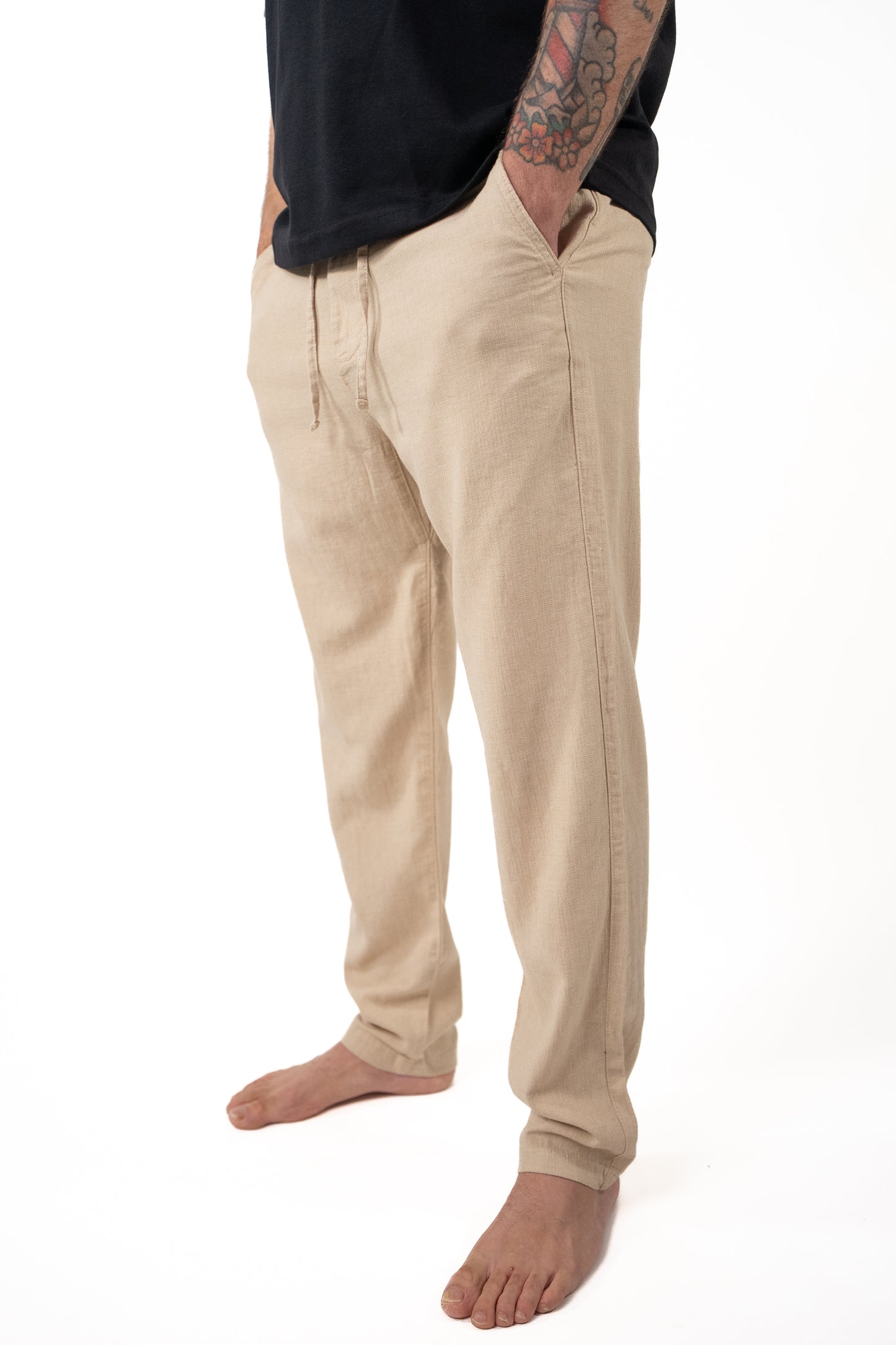 Pantalone in Lino Brody Slimtape Sabbia