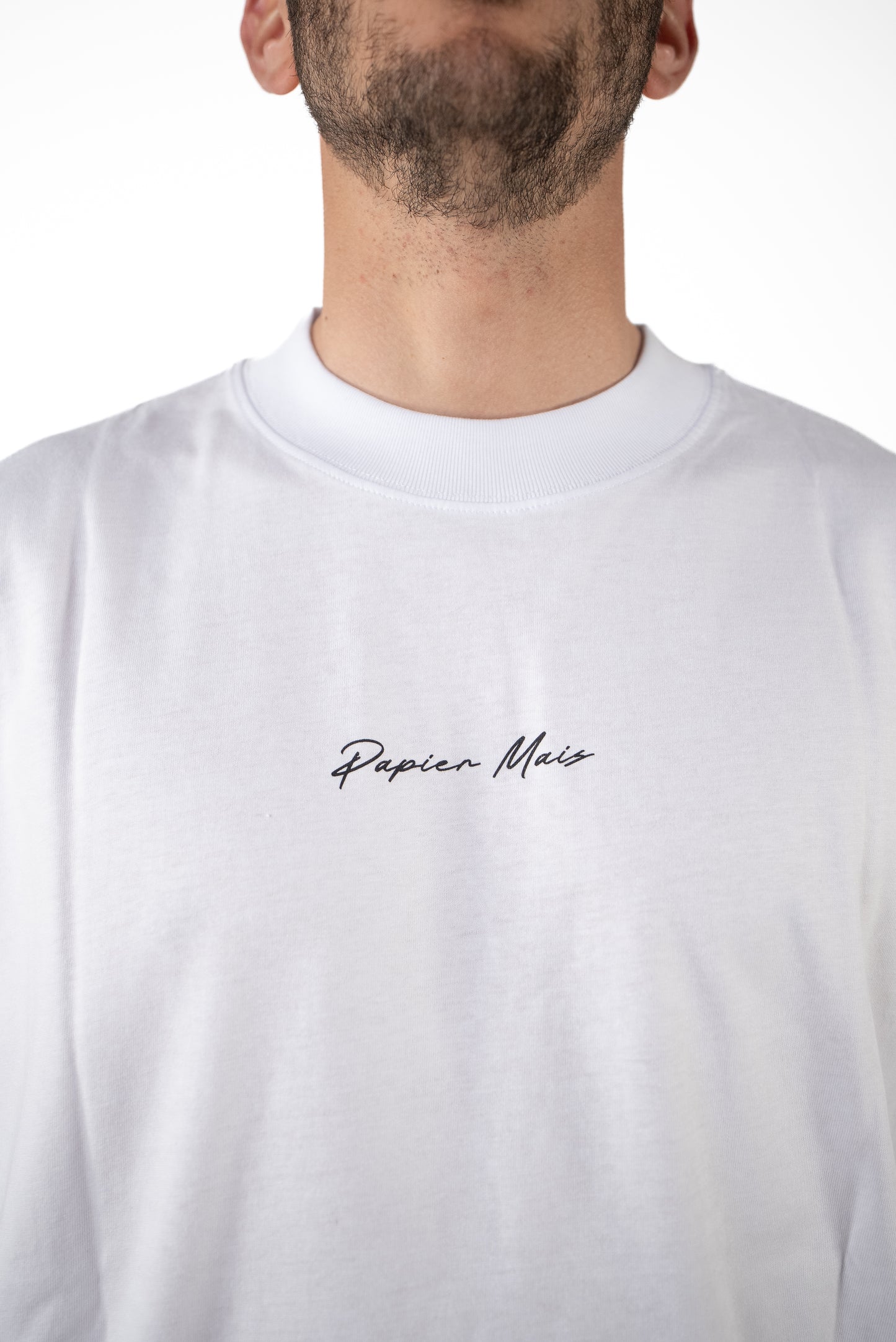 T-shirt in cotone Over Bianca Stampa Schiena
