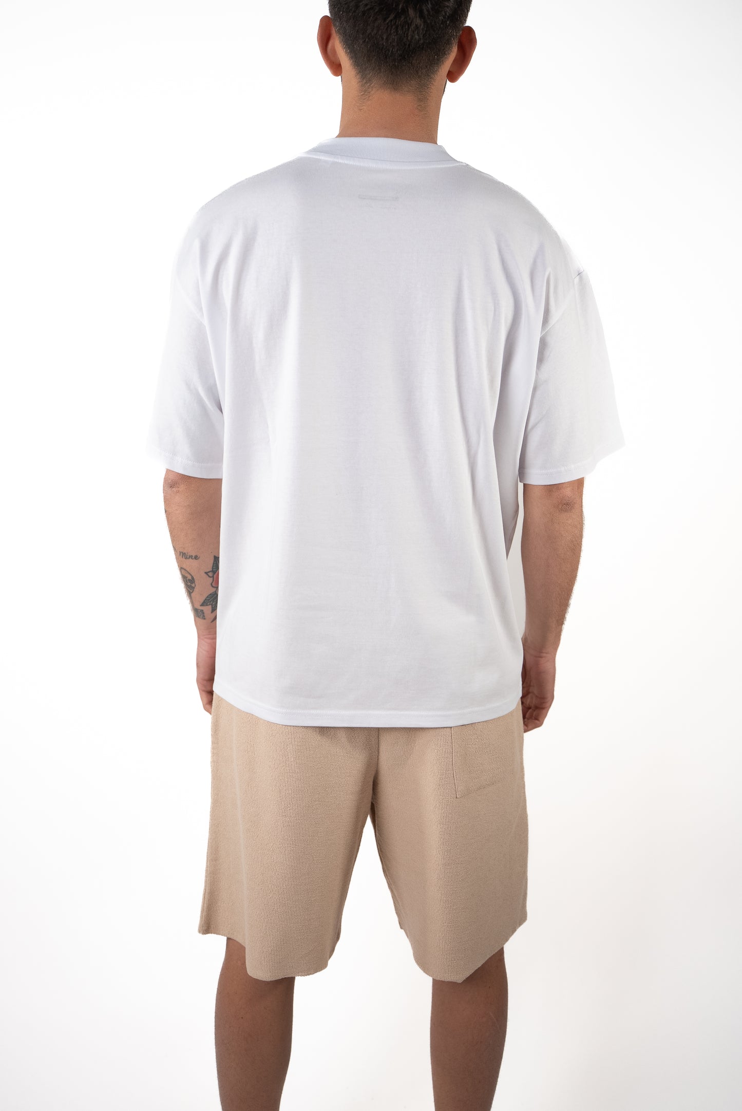 T-shirt in cotone Over Bianca Stampa Cuore