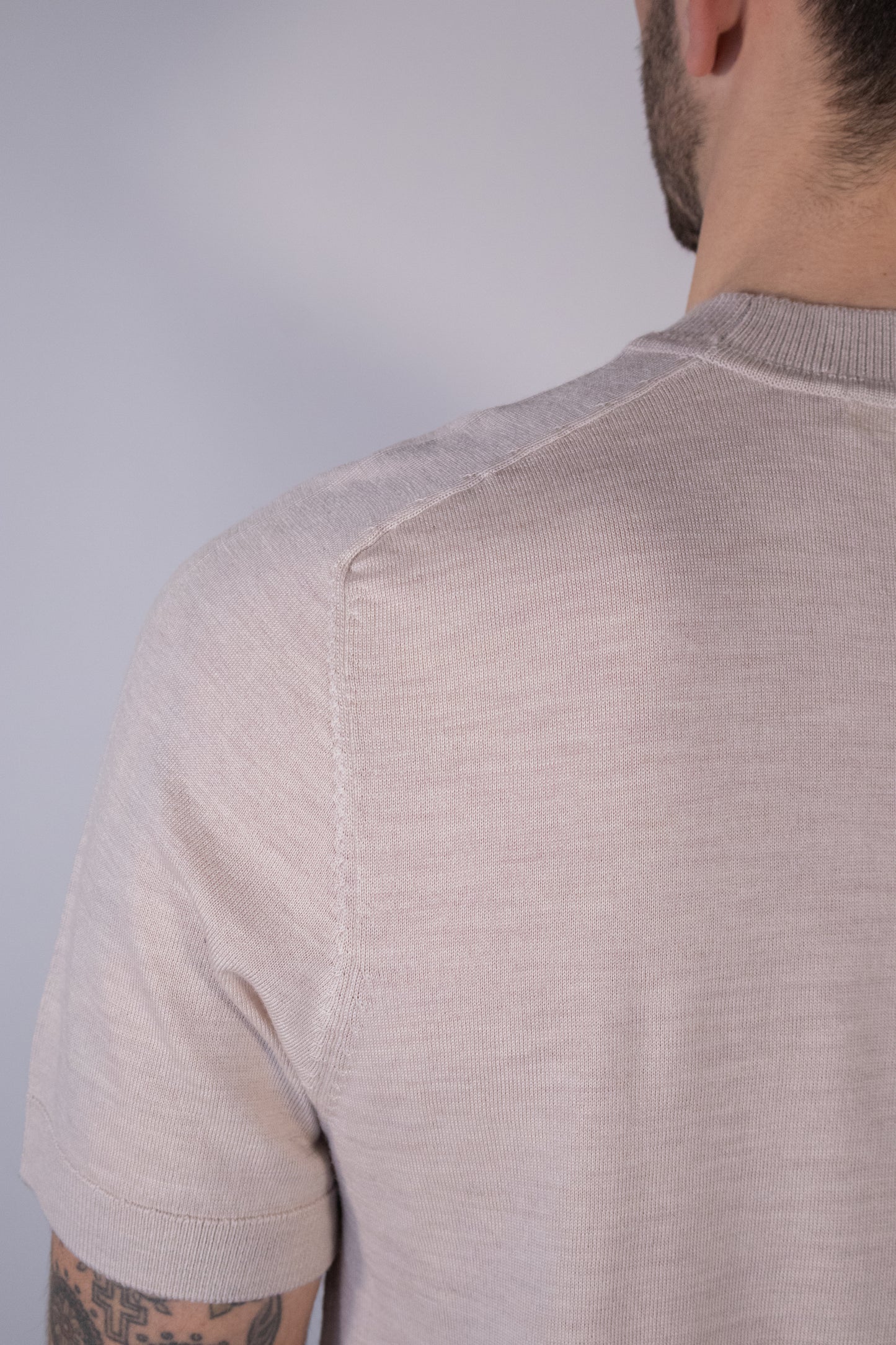 T-shirt Knit Merino Beige Melange