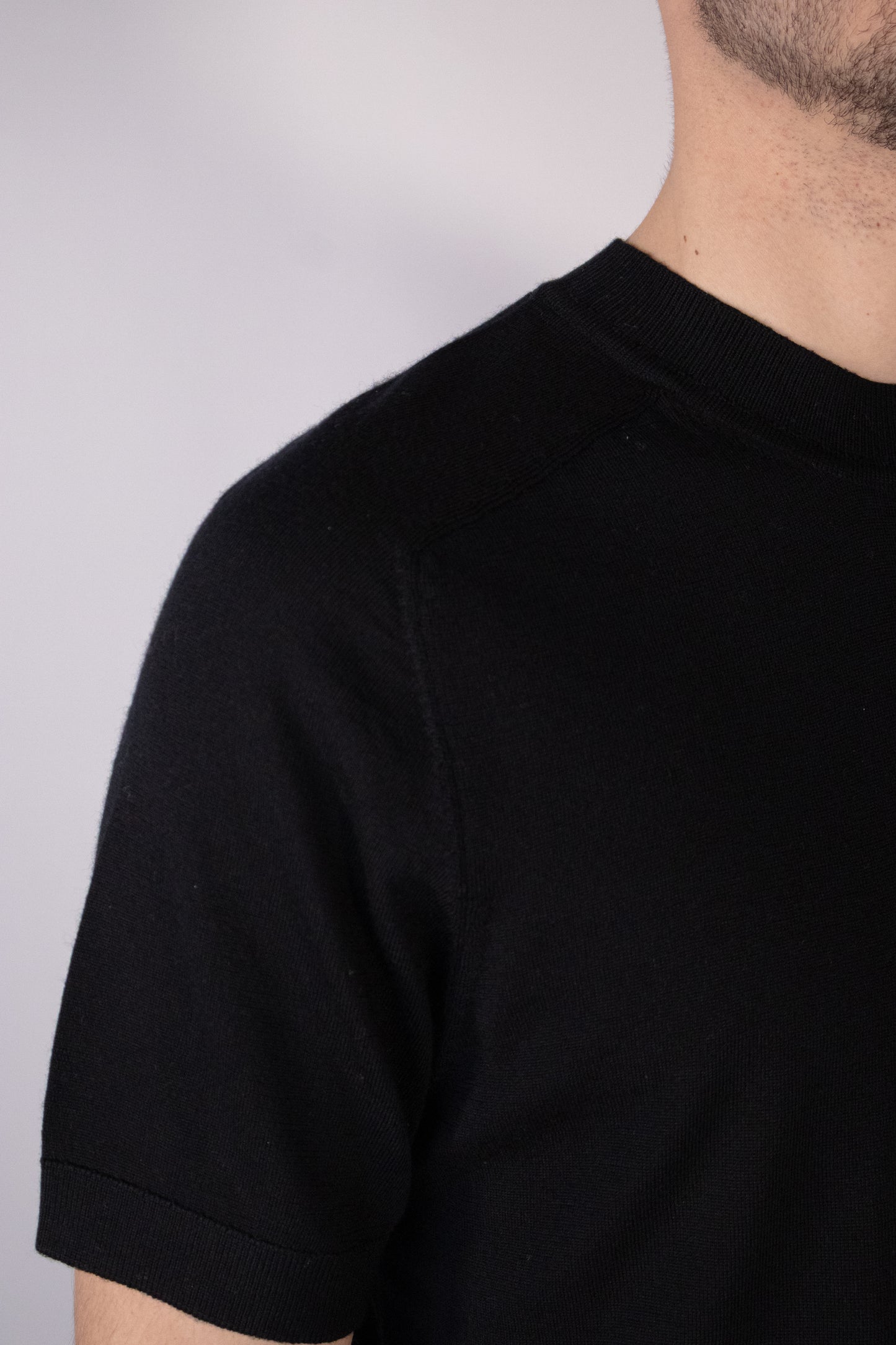 T-shirt Knit Merino Nera