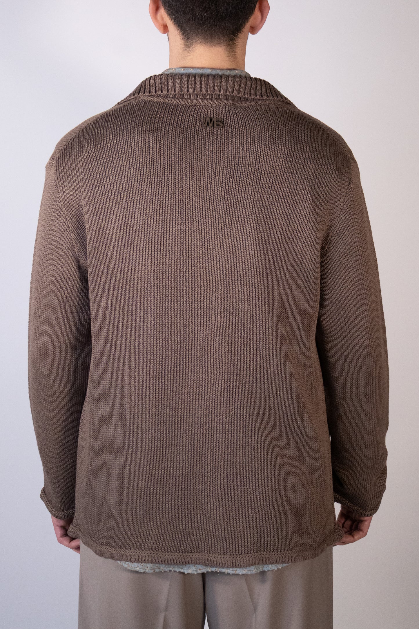 Cardigan Collo Polo in Maglia