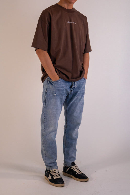 T-Shirt in cotone Over Stampa Schiena Moro