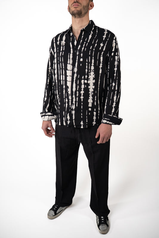 Camicia fantasia Riga bianca  irregolare