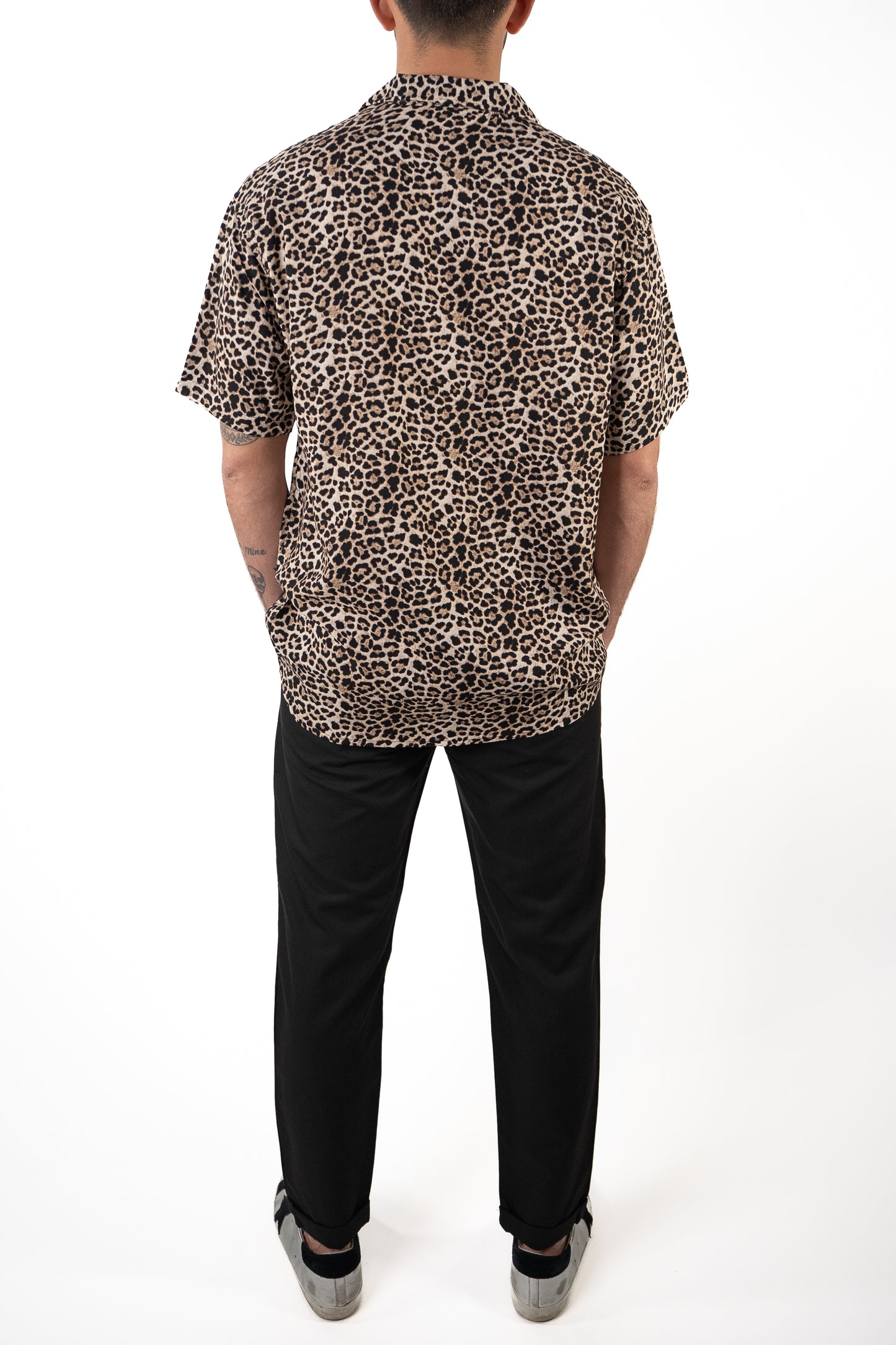 Camicia Fantasia Manica Corta Micro Ghepardo