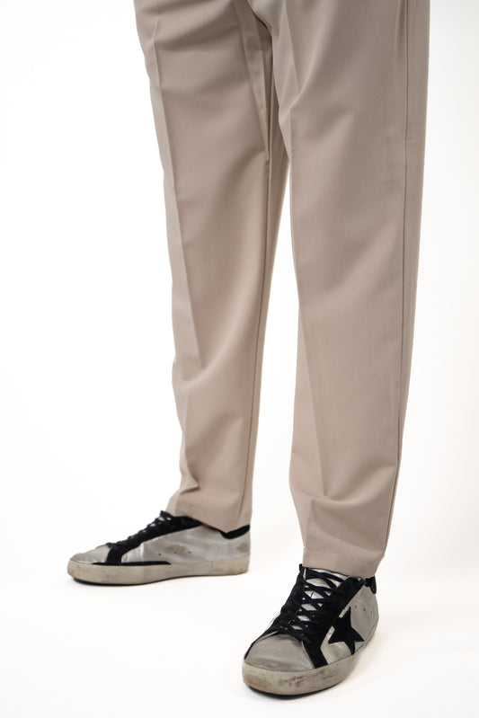Pantalone Palazzo Beige Bottone