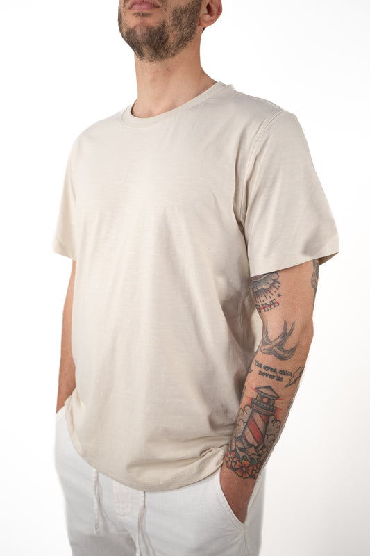 T-shirt Texture Slub Oatmeal