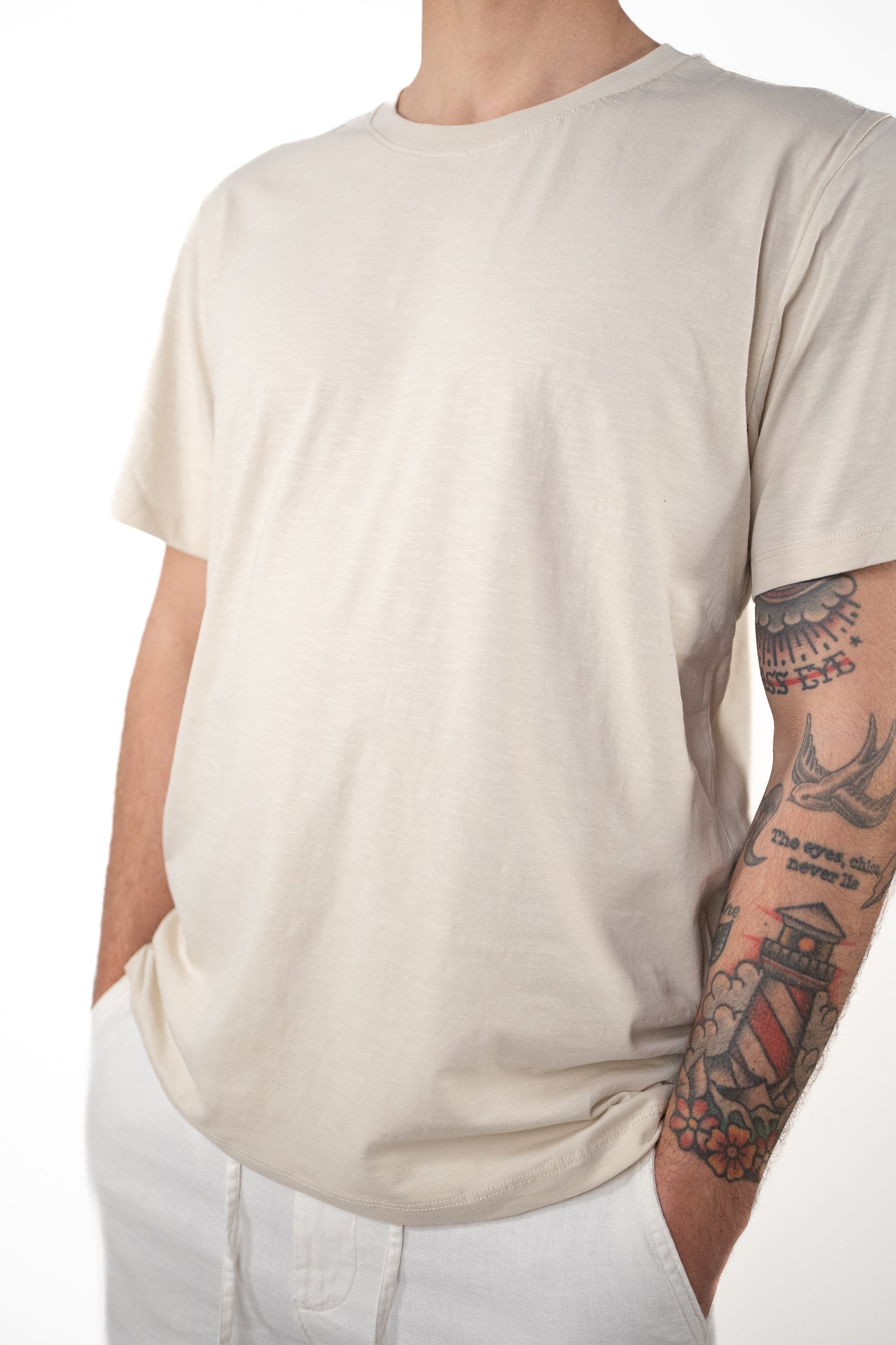 T-shirt Texture Slub Oatmeal