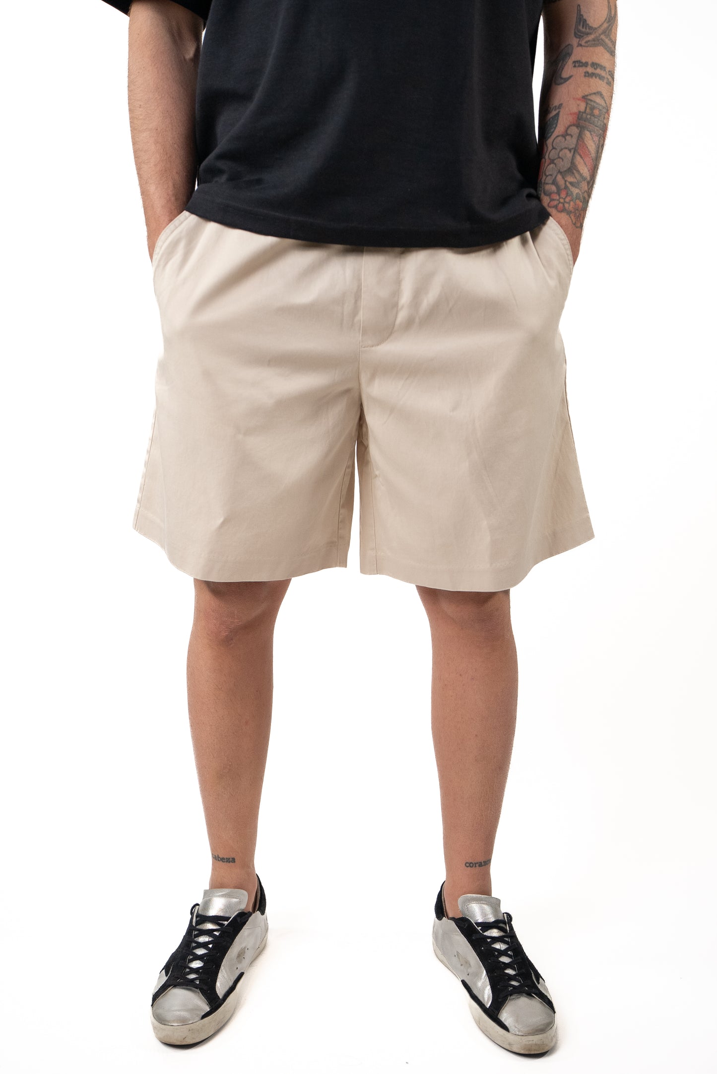 Bermuda in cotine Beige morbido