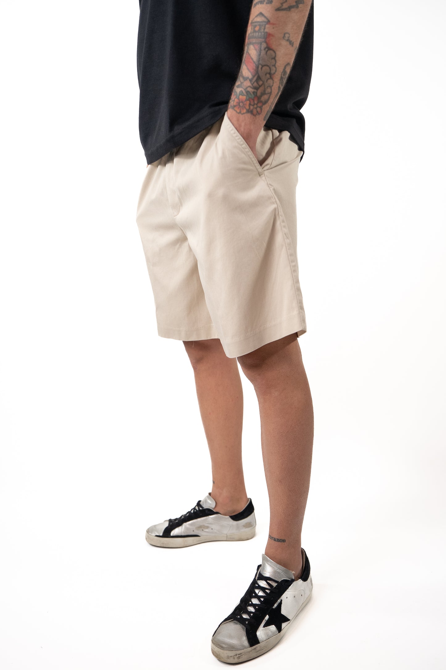 Bermuda in cotine Beige morbido
