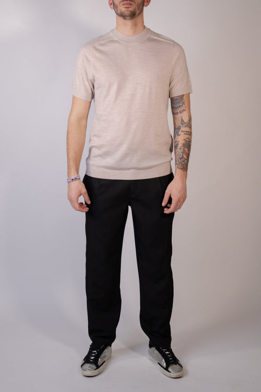 T-shirt Knit Merino Beige Melange