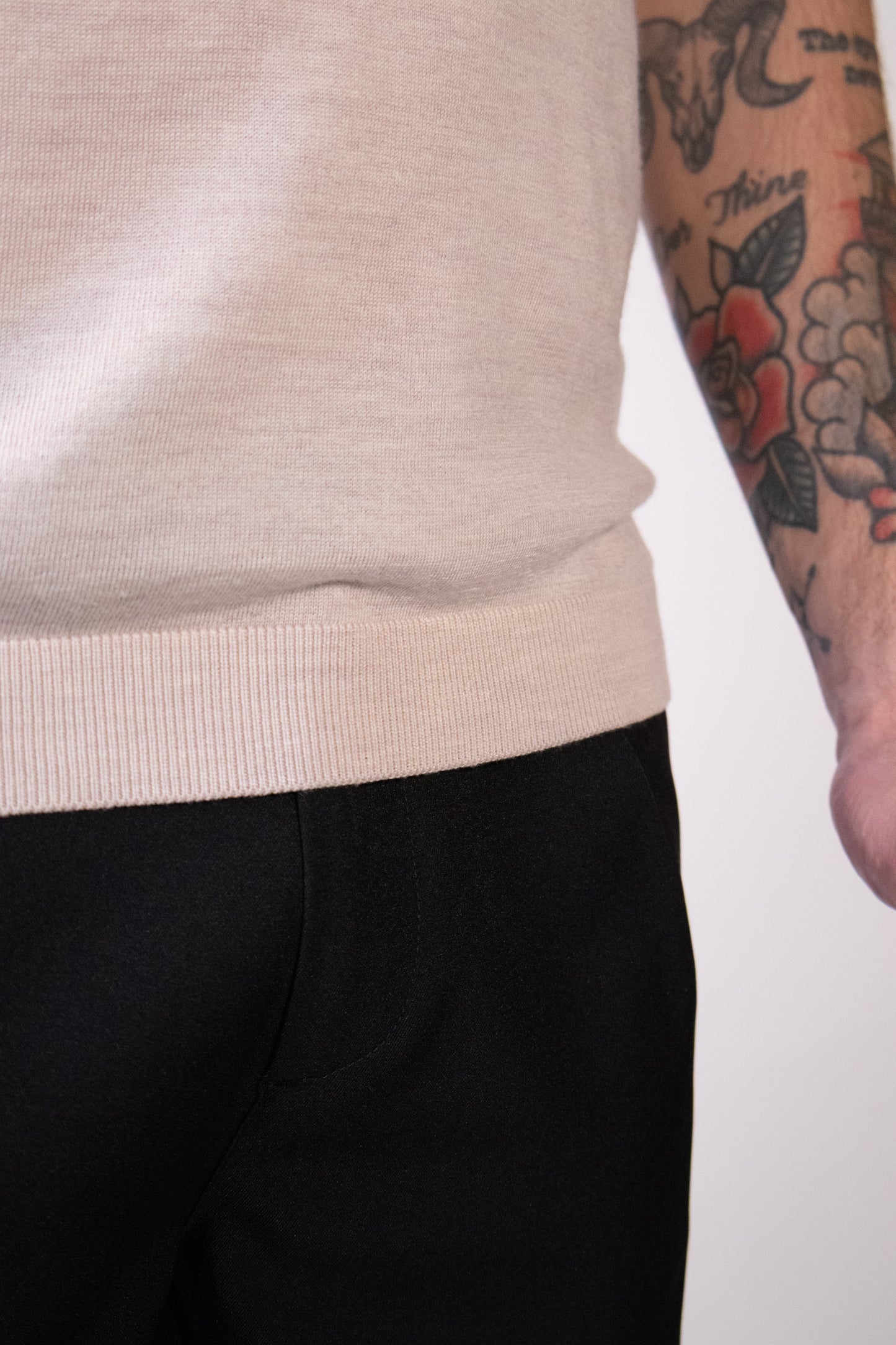 T-shirt Knit Merino Beige Melange