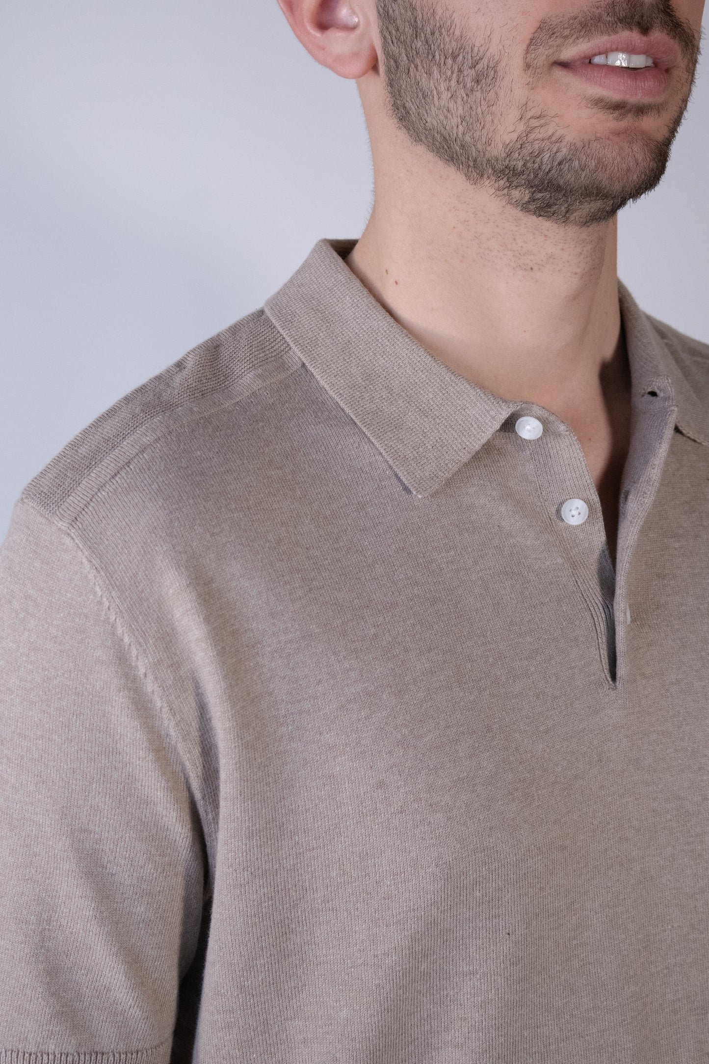 Polo Manica Corta Sabbia in Cotone
