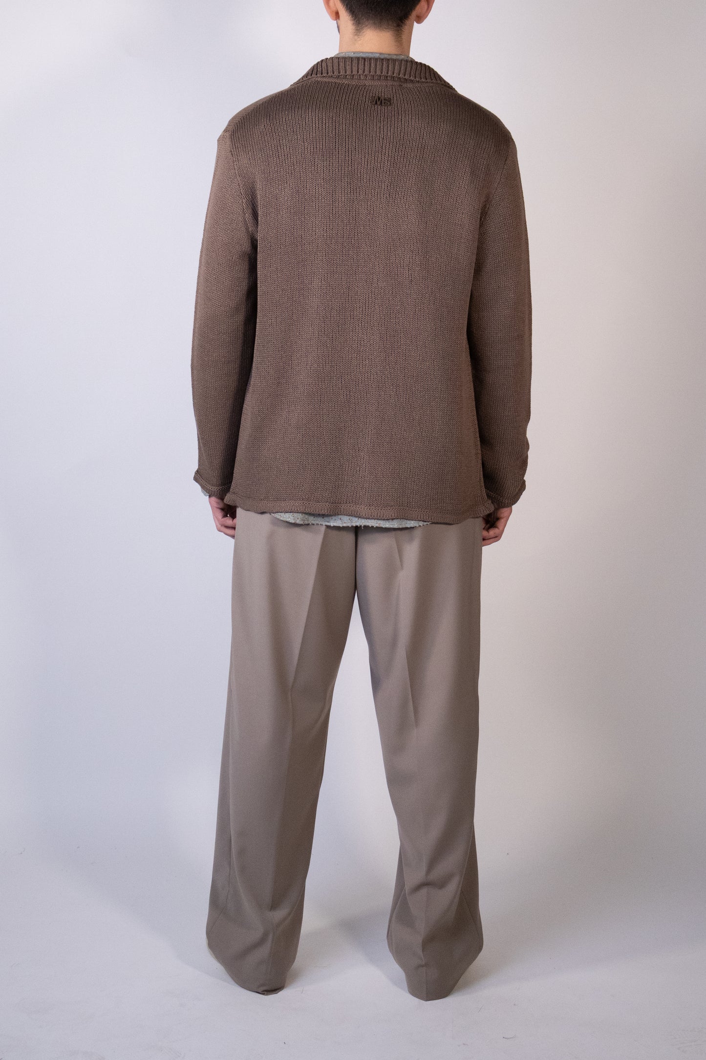 Cardigan Collo Polo in Maglia