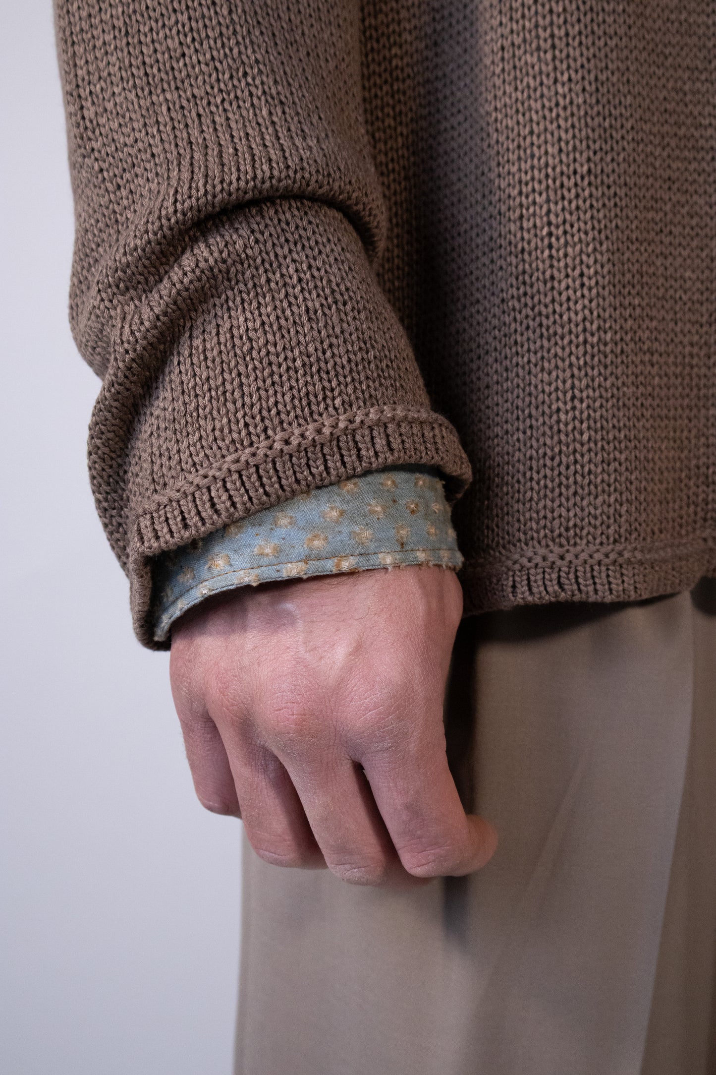 Cardigan Collo Polo in Maglia