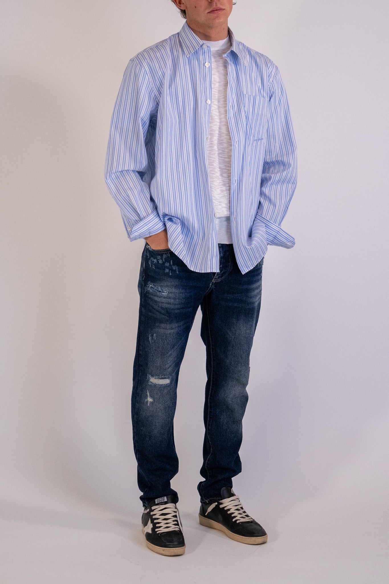 Camicia Riga Amour Azzurra