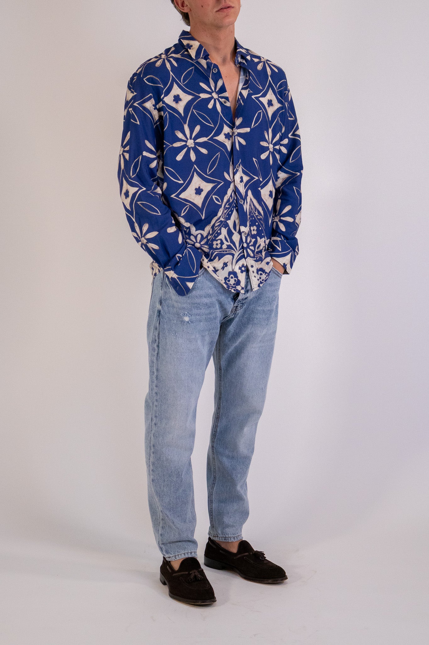 Camicia Fantasia Navy Blue