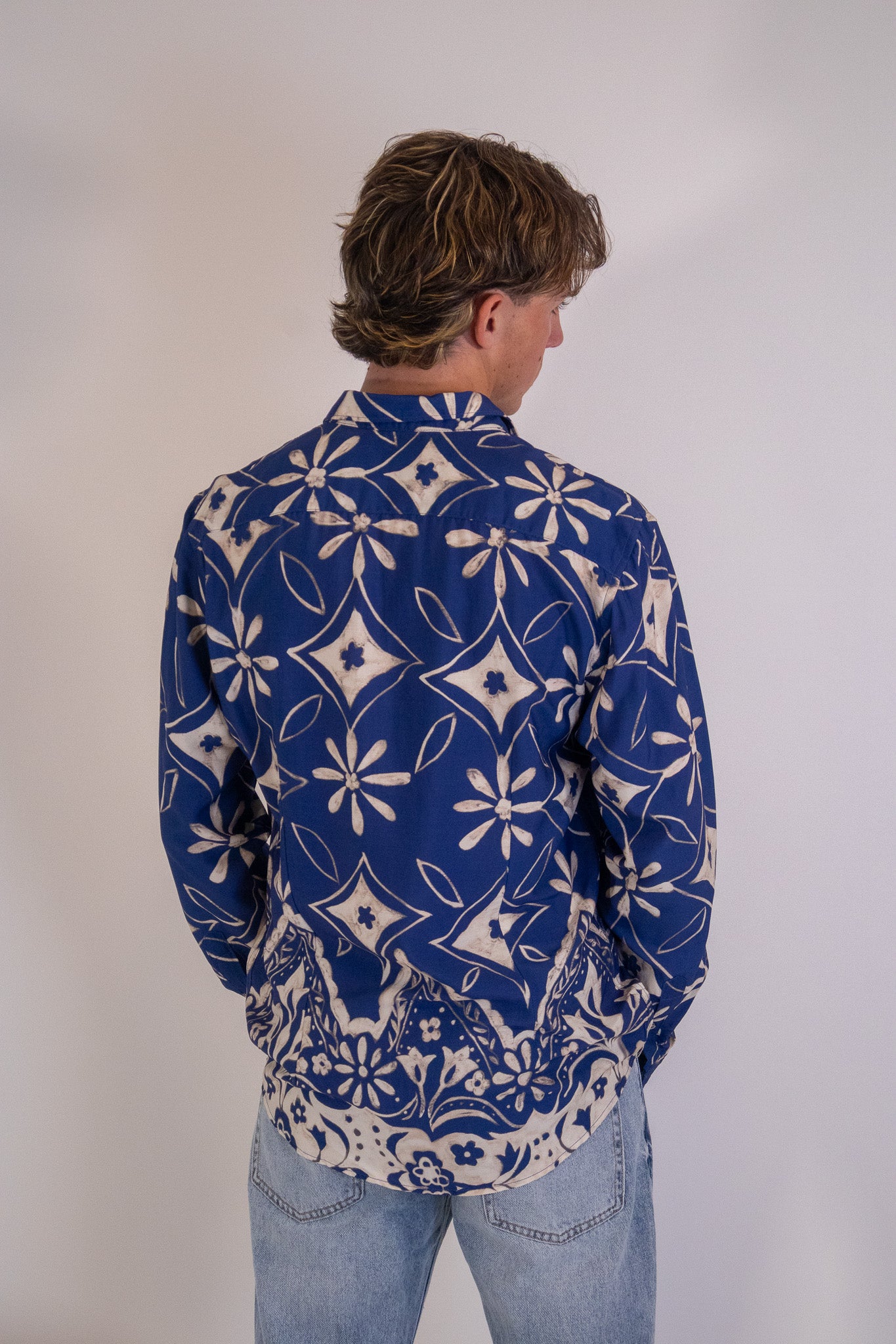 Camicia Fantasia Navy Blue