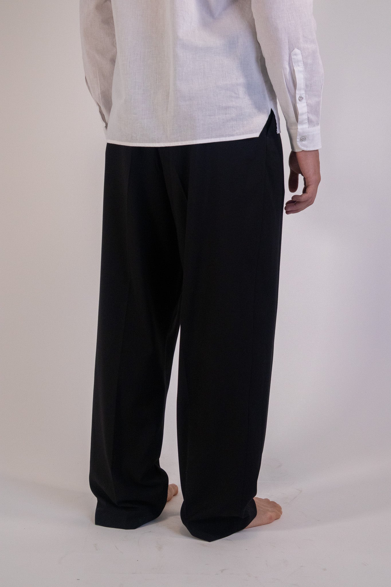 Pantalone Fondo Ampio con Pence Nero