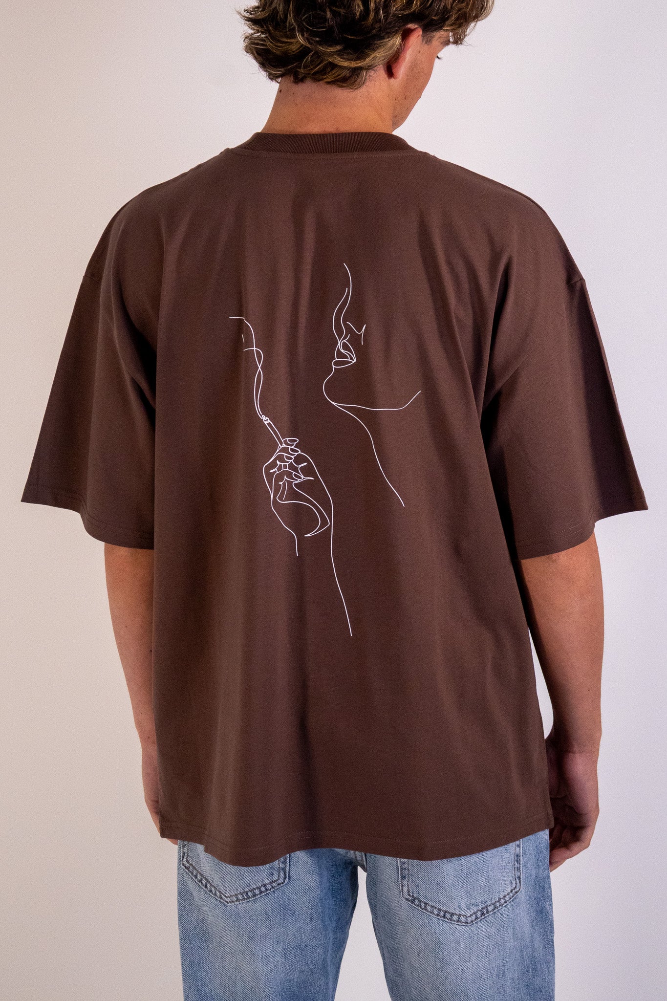 T-Shirt in cotone Over Stampa Schiena Moro