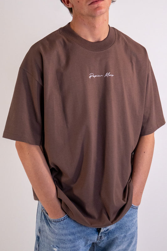T-Shirt in cotone Over Stampa Schiena Moro